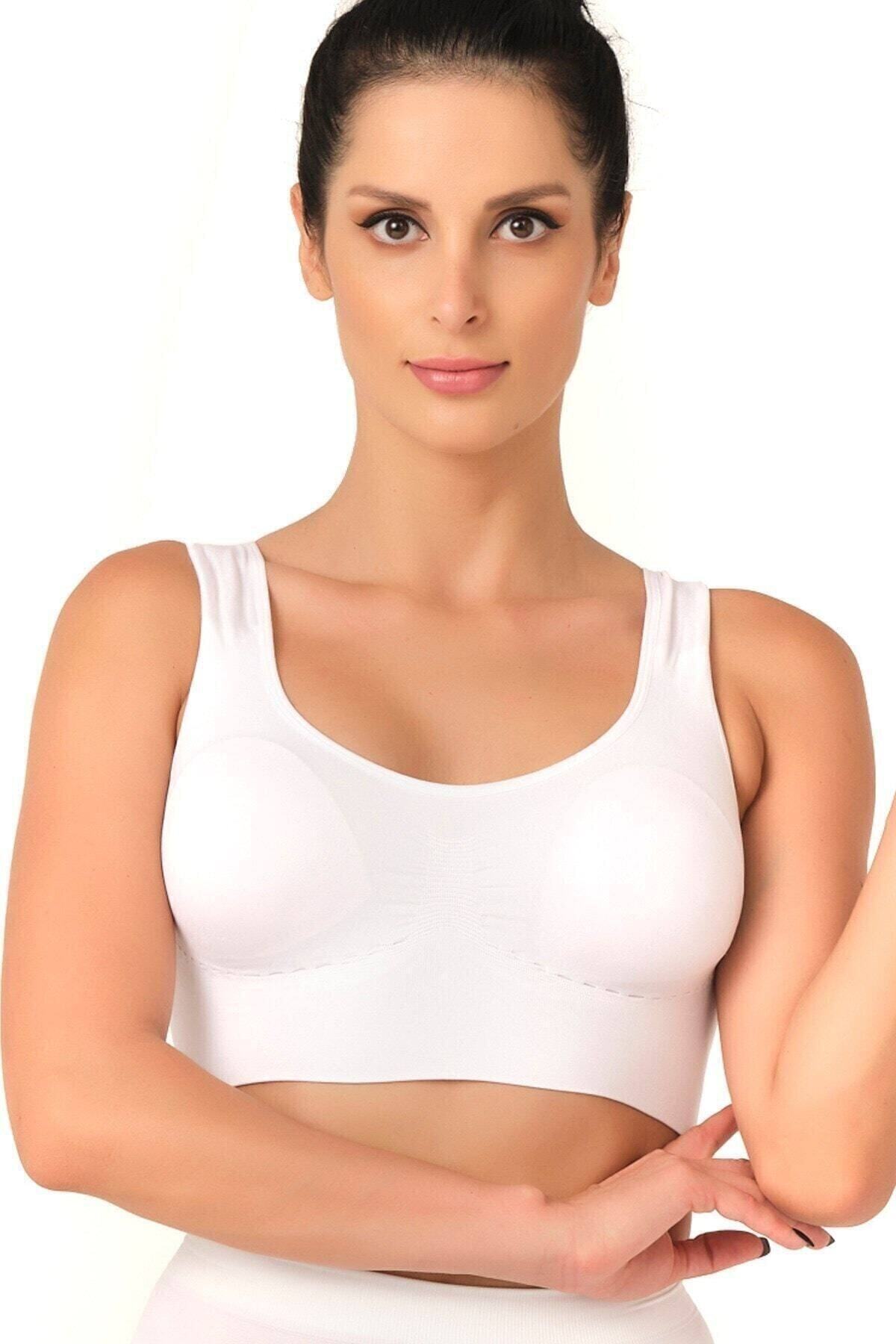Elissa Seamless Toparlayıcı Pedli Sporcu Sütyen - Beyaz