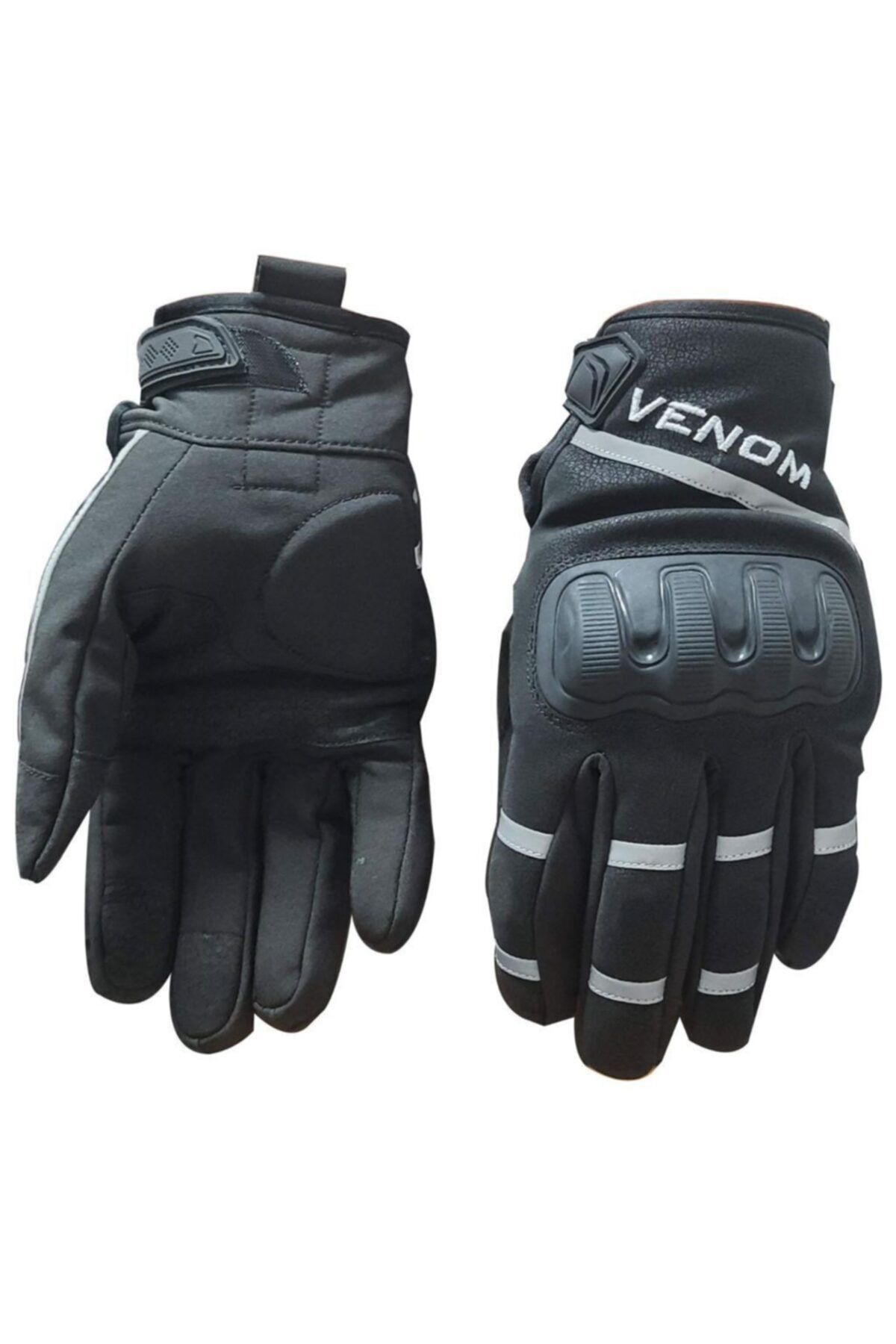 VENOM Vn9010 Softshell Korumalı Motosiklet Eldiveni Siyah