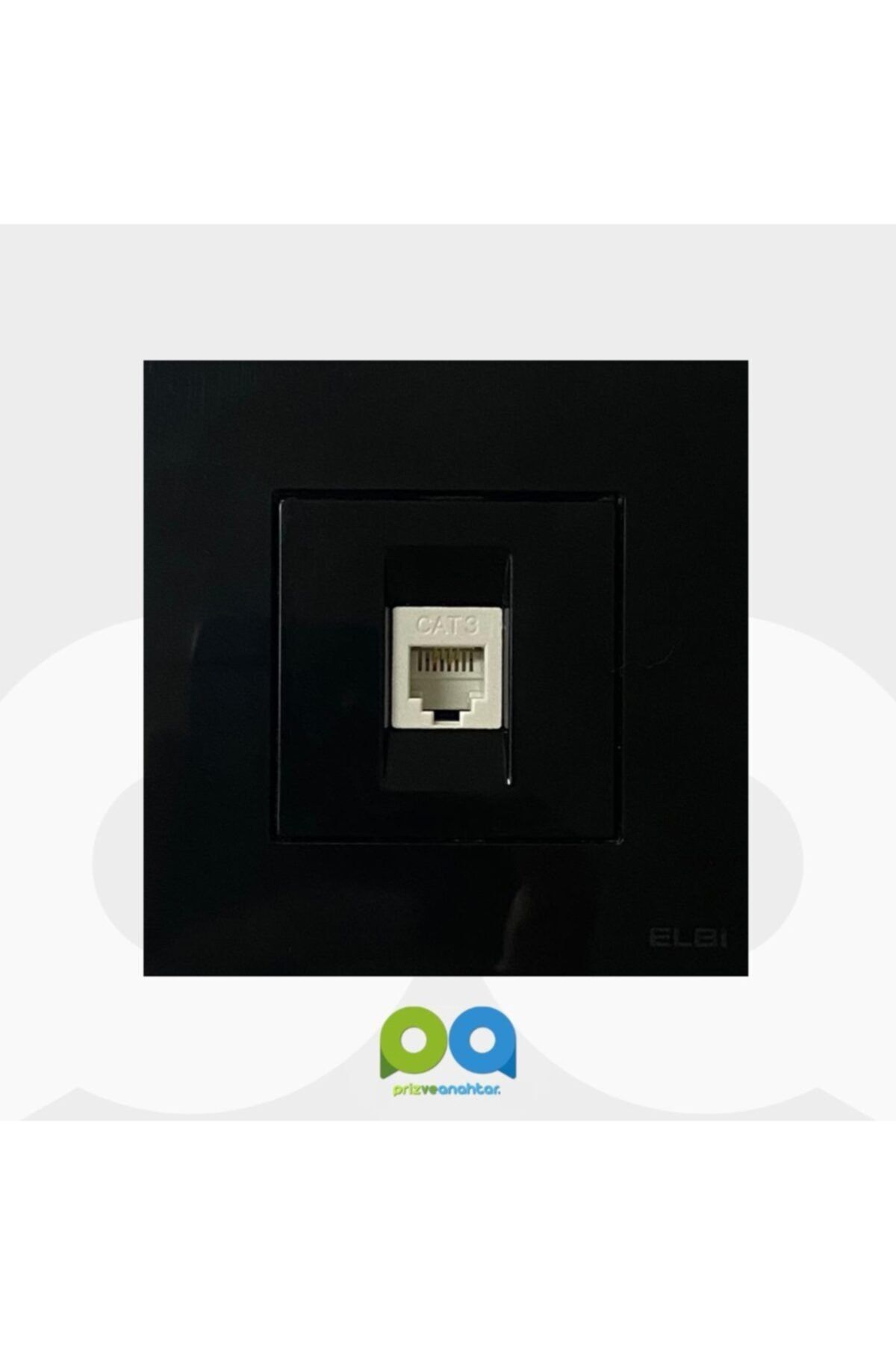ELBİ Vox Numeris Prizi Telefon Priz Cat3 Çerçeveli Siyah