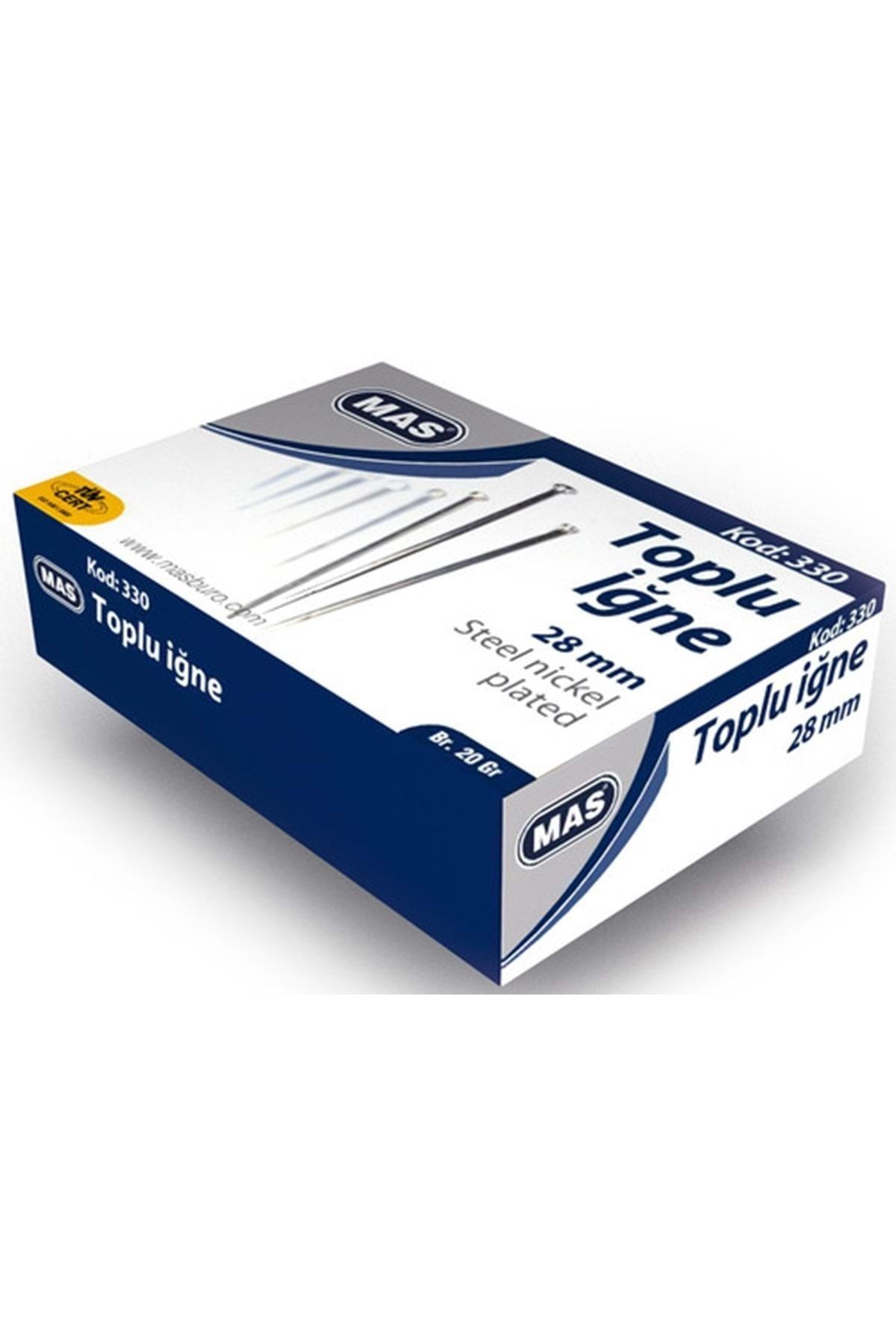 Mas 330 Toplu Iğne 20 Gr.nikelli 28mm.