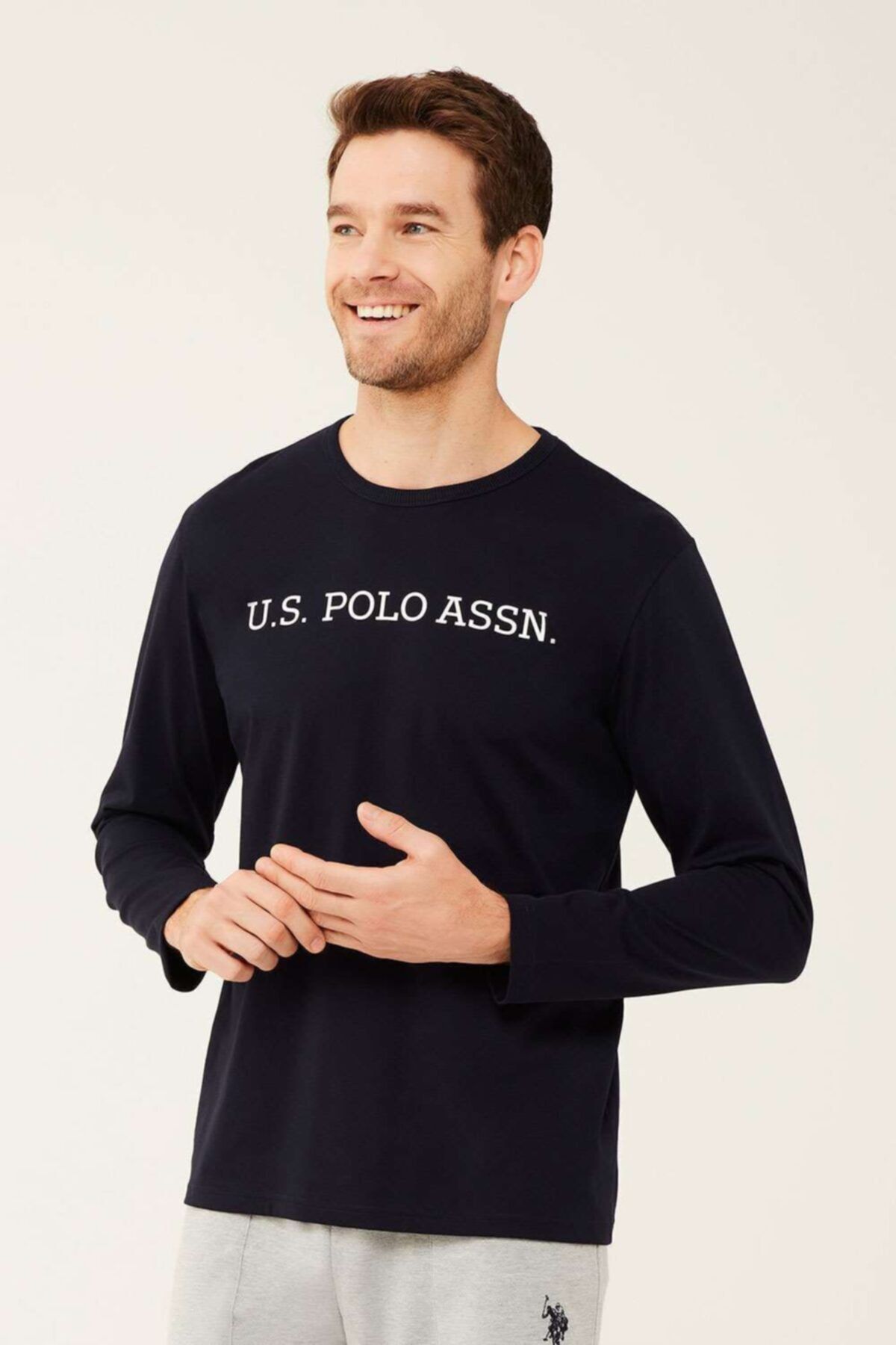 U.S. Polo Assn. Erkek Lacivert Uzun Kollu T-shirt