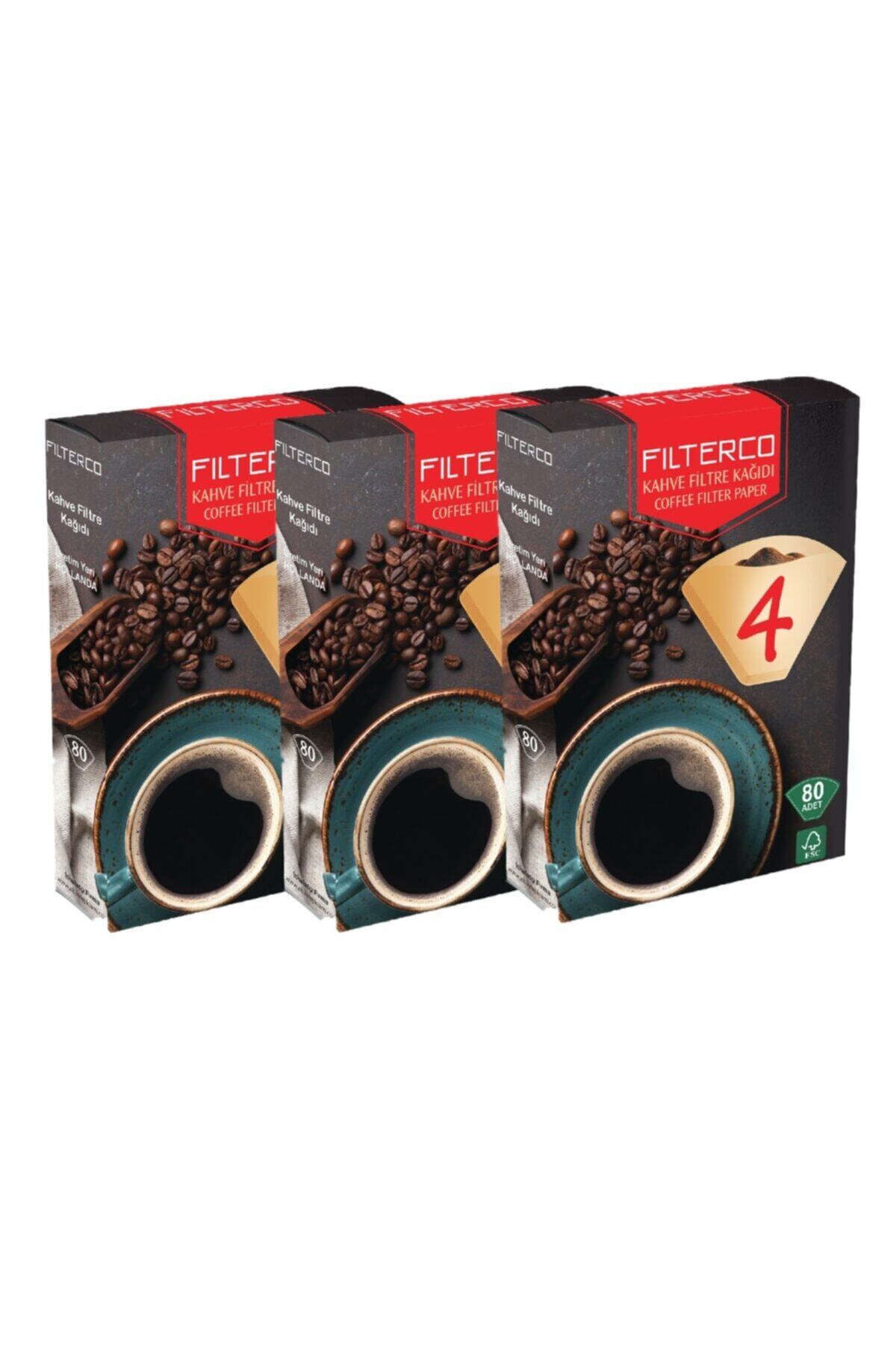 Filterco Kahve Filtre Kağıdı 1 X 4 80'li 3 Paket 240'lı