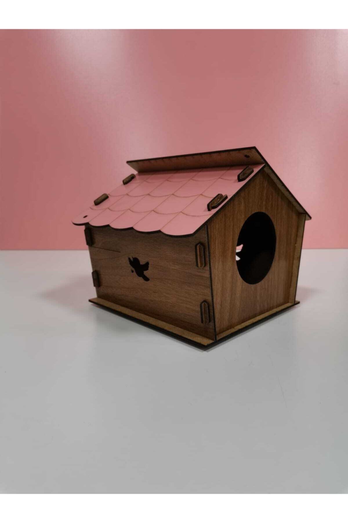 DOGRUDANDEKOR Lüks Kuş Yuvası (EVİ) Pembe Çatılı
