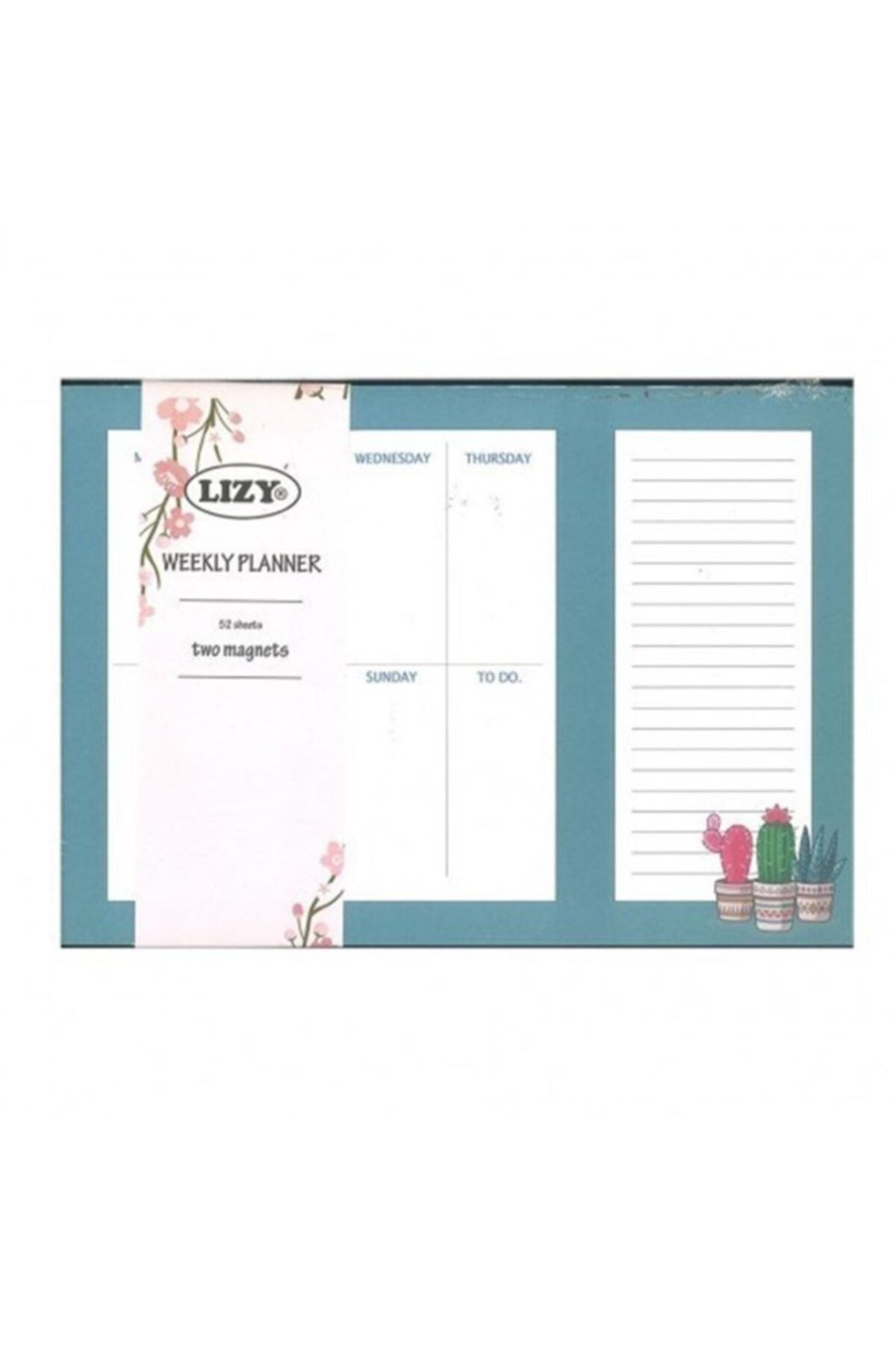 lizy collection Lizy Mavi Kaktüs 52 Yaprak Haftalık Planlayıcı
