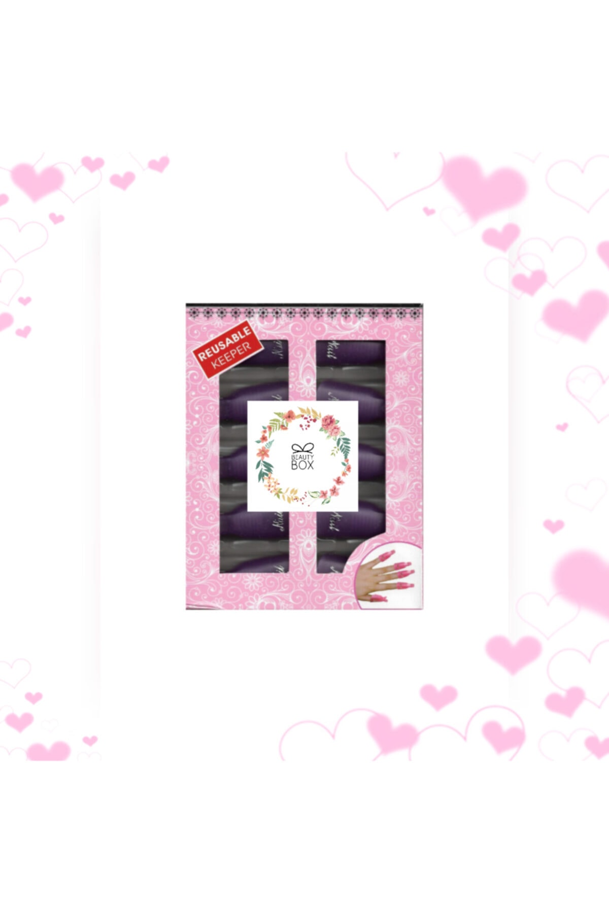 BEAUTY BOX COSMETIC 10 Adet Kalıcı Oje Çıkarıcı El Tırnak Mandalı Klips Mor Renk