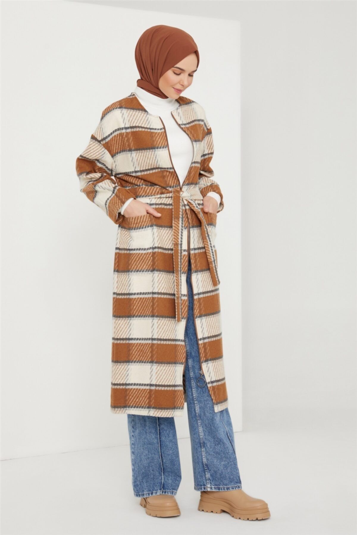 Armine Kuşaklı Hırka 21k5519 Camel