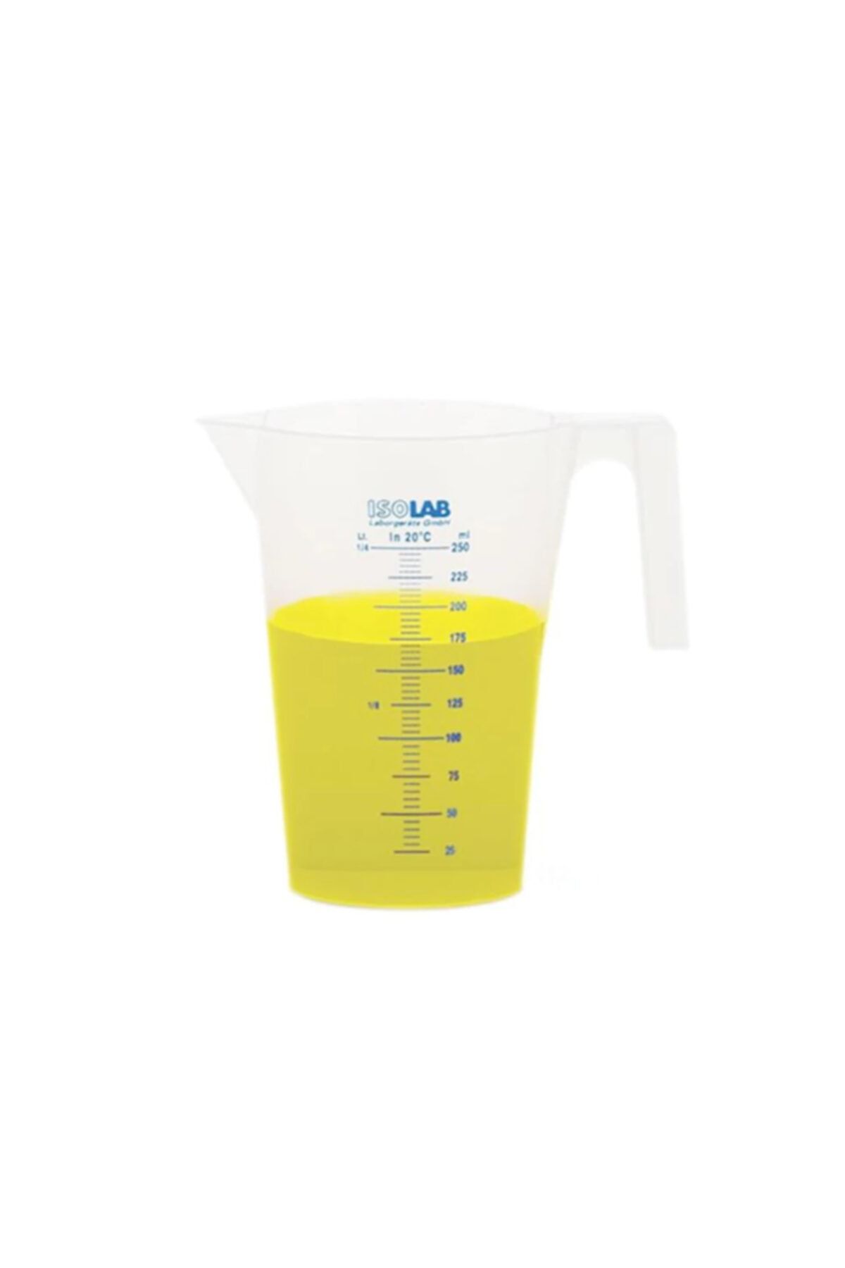 ISOLAB Beher - Kulplu - P.p - Kısa Form - Mavi Skala - 250 Ml 1 Adet