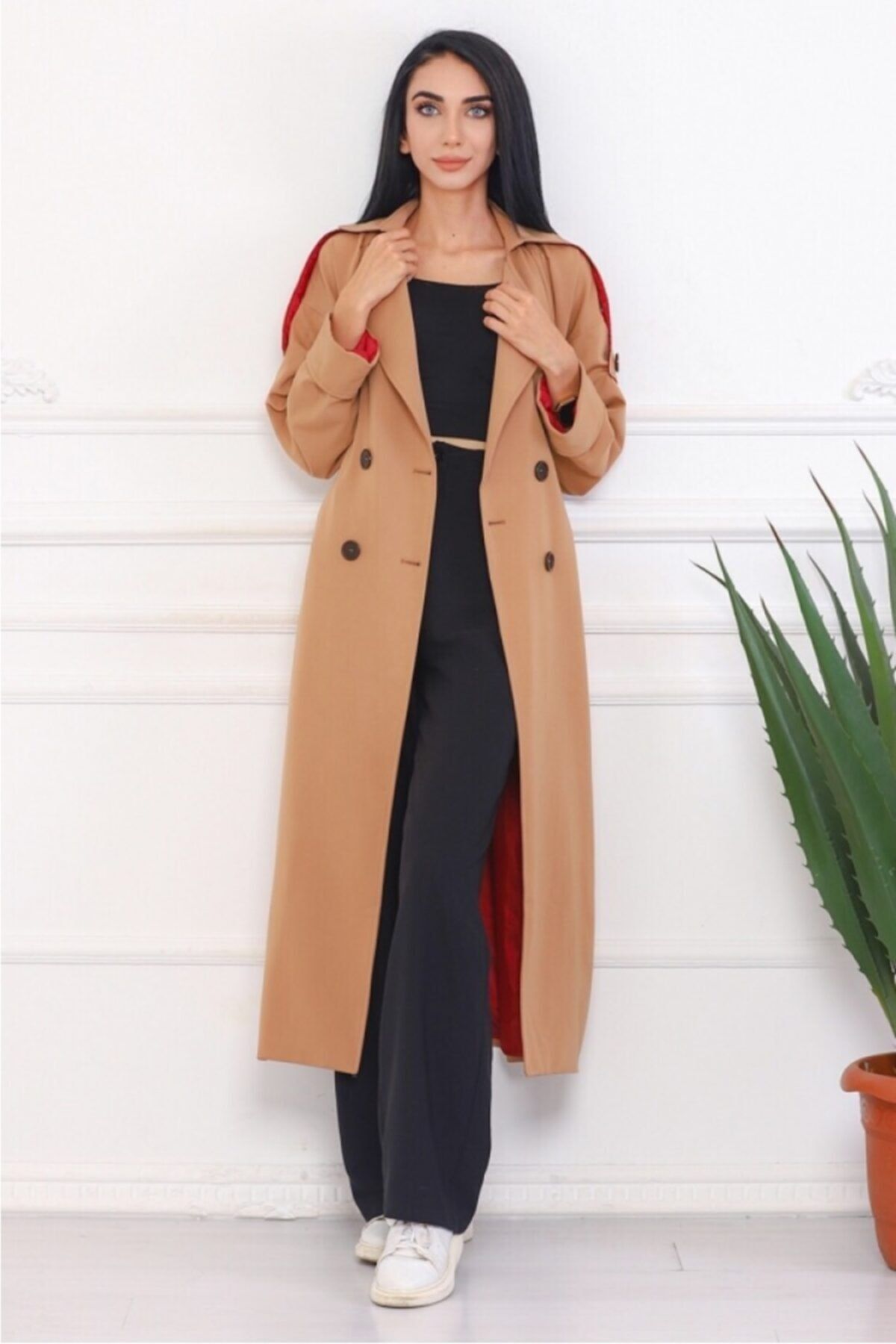 Moda HÜMEYRA Hümeyra Arslan Camel Trençkot