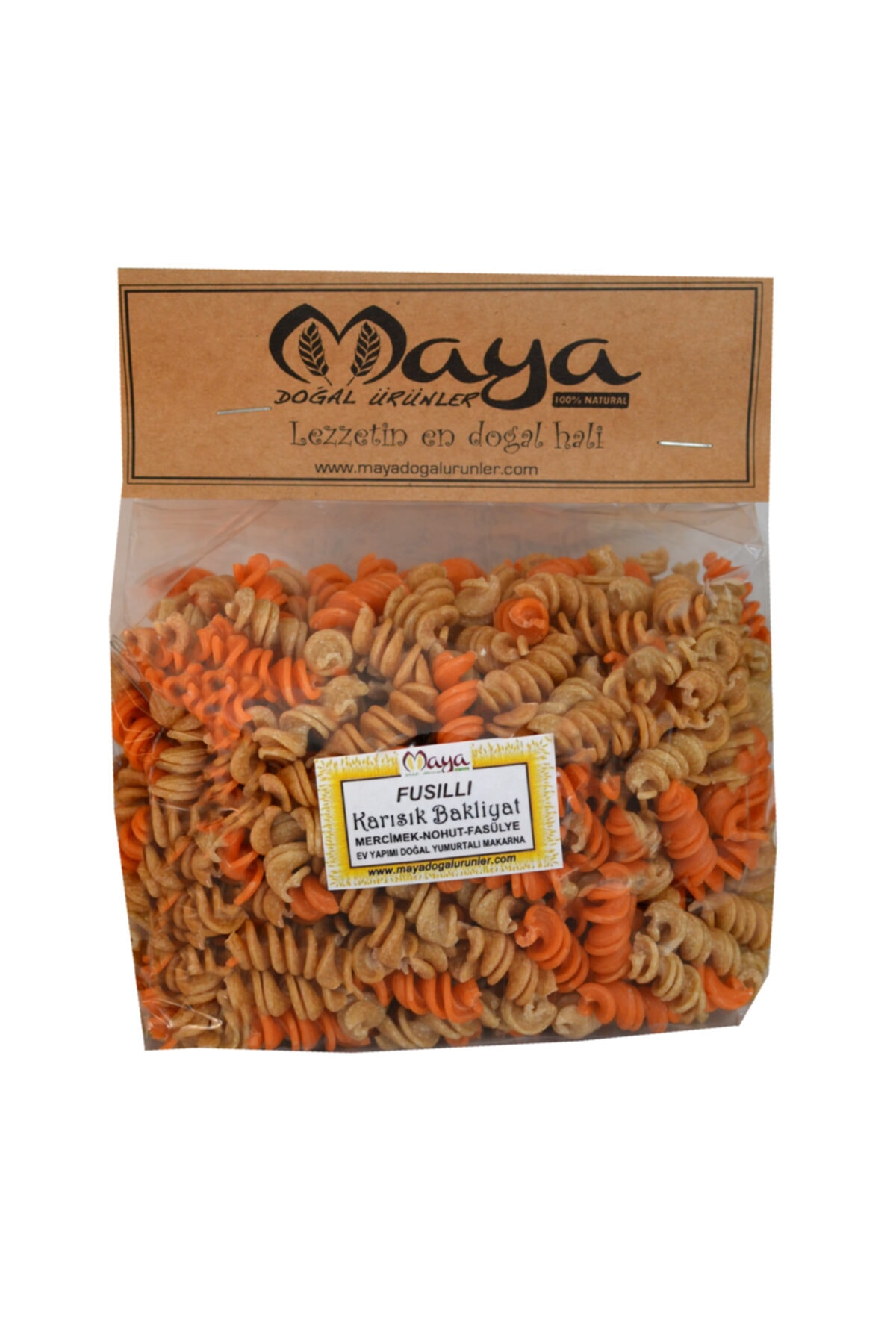 MAYA DOĞAL ÜRÜNLER Fusıllı Karışık Bakliyatlı Makarna 500 Gr