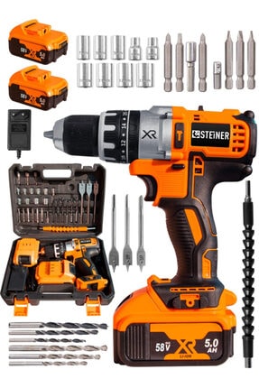 Germany Technology Darbeli 58 V 5ah Trnc Xr Li-ion Çift Akülü Şarjlı Vidalama Matkap Pro Set Image 1