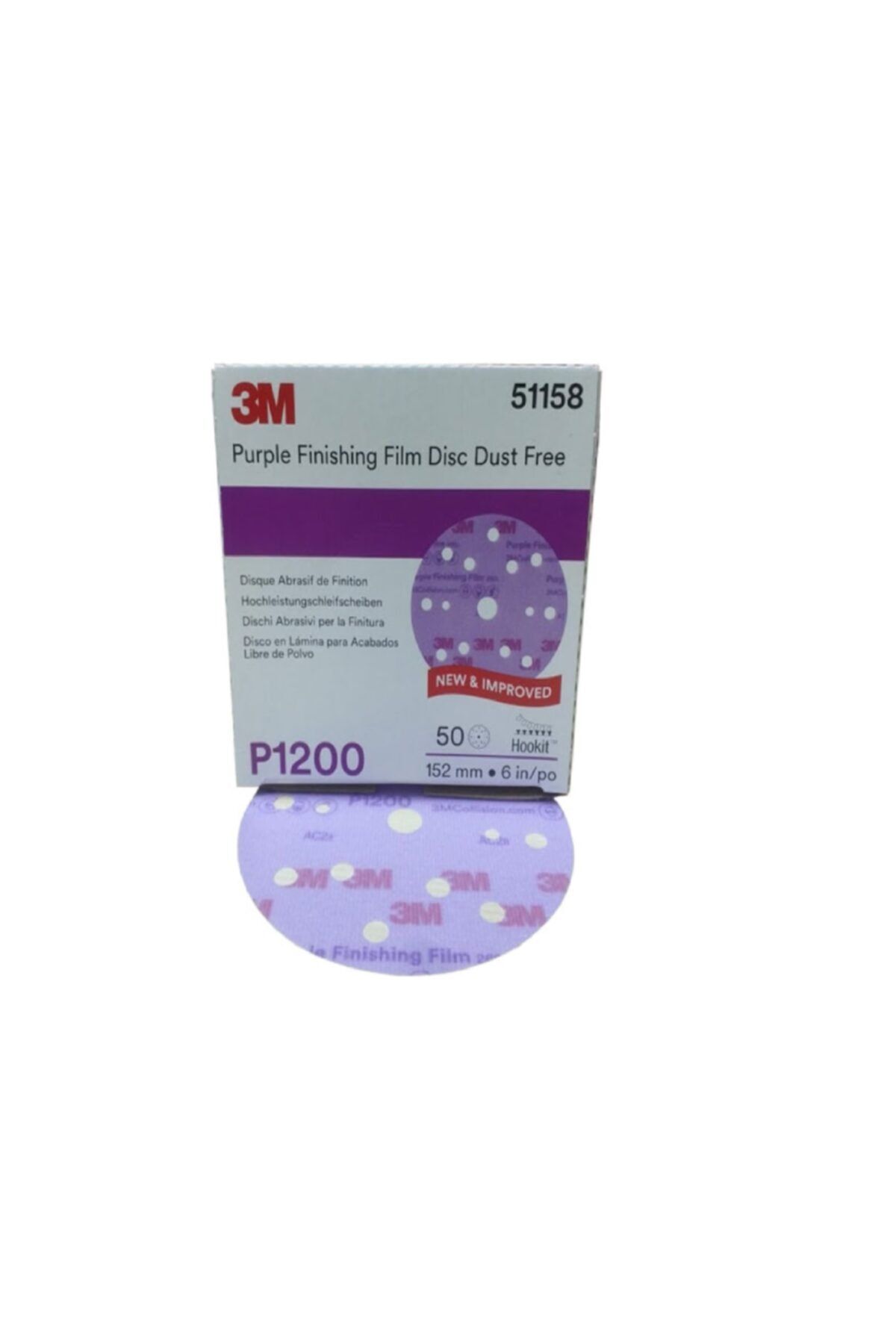 3M 51158 260l+15 Deliklidisk Zımpara 150mm P1200 1paket(50adet)