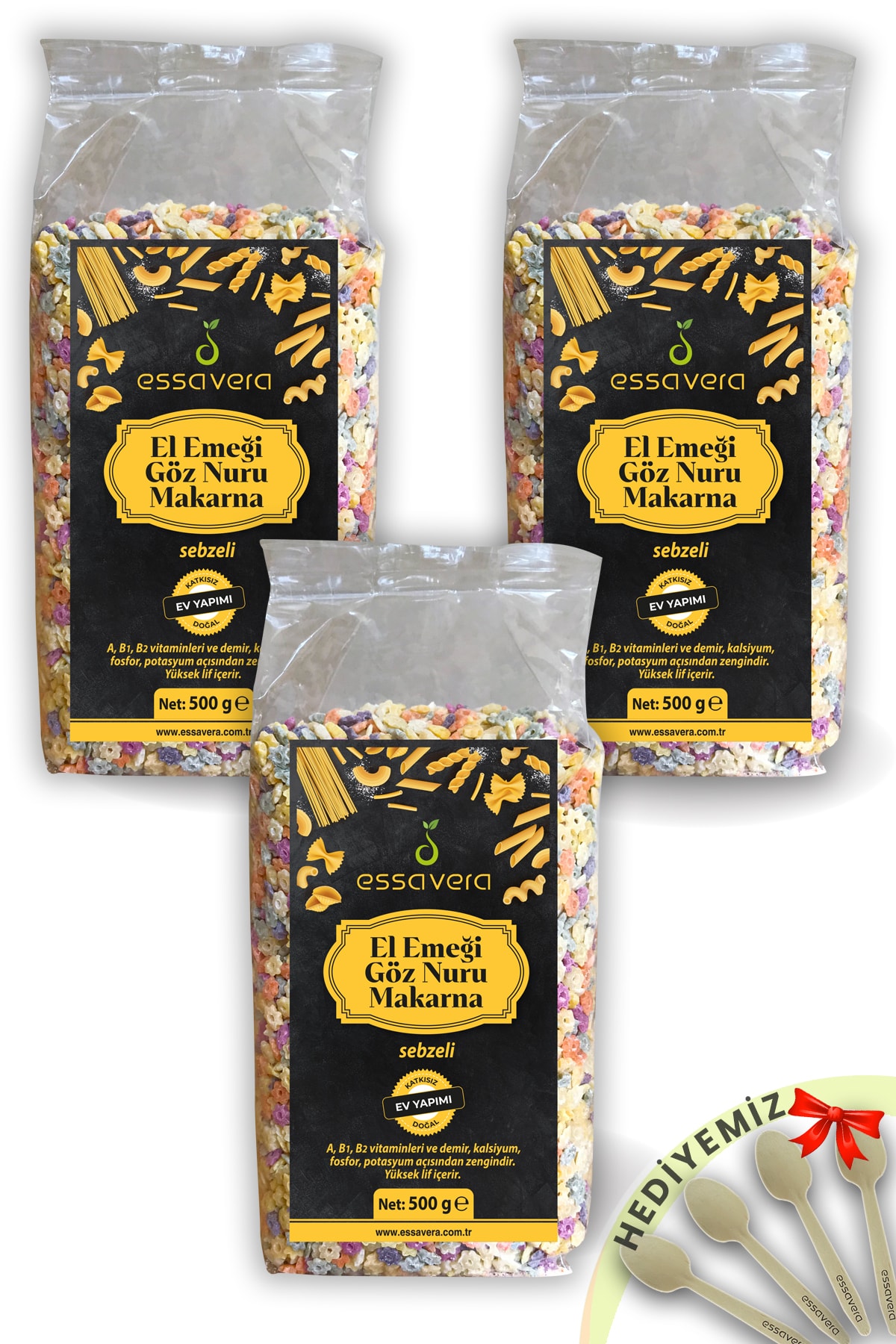 Essavera Ev Yapımı Sebzeli Yıldız Makarna 3 Al 2 Öde