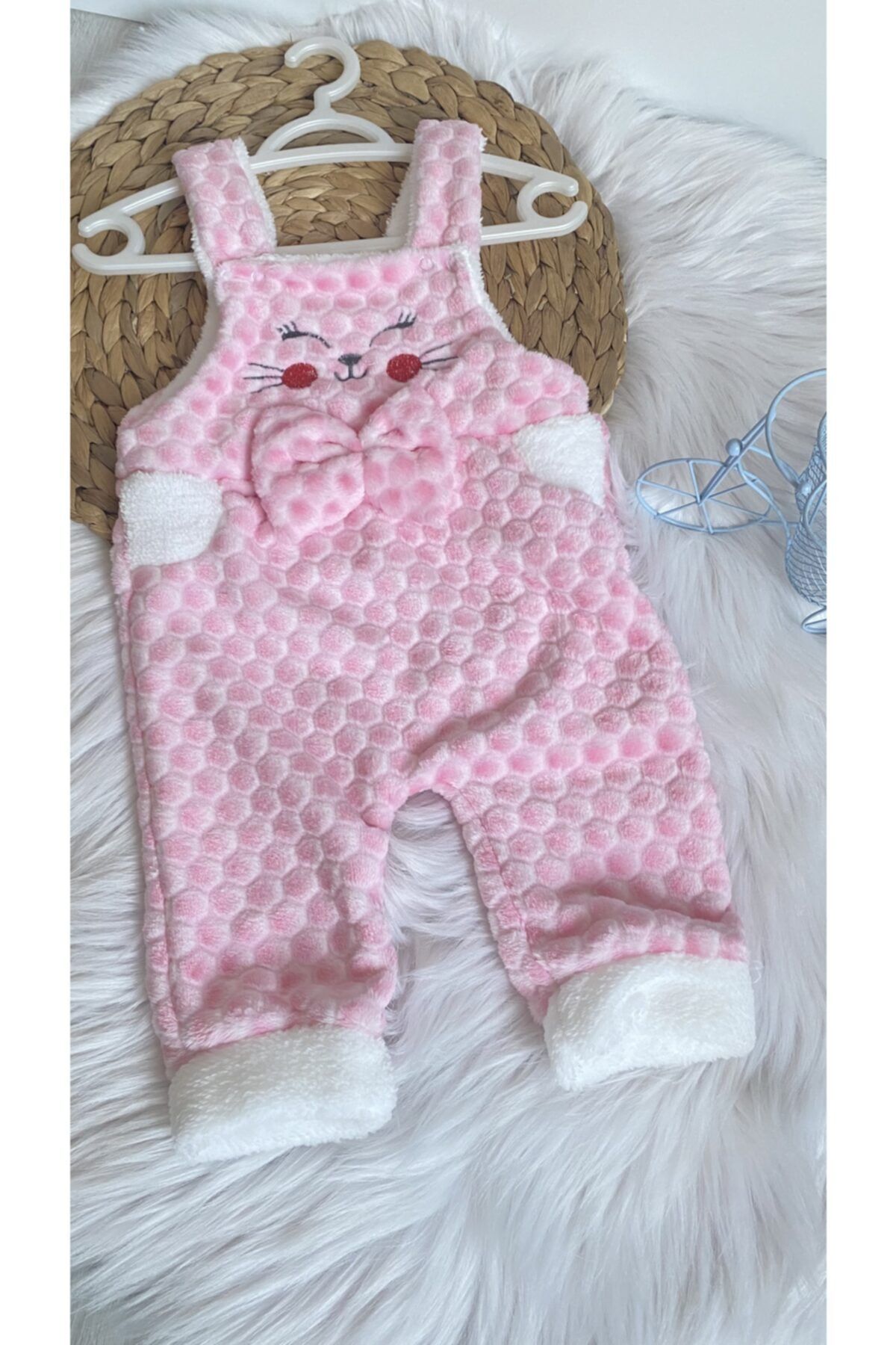 Voguee Store Bebek Kedi Nakışlı Welsoft Papyonlu Slopet