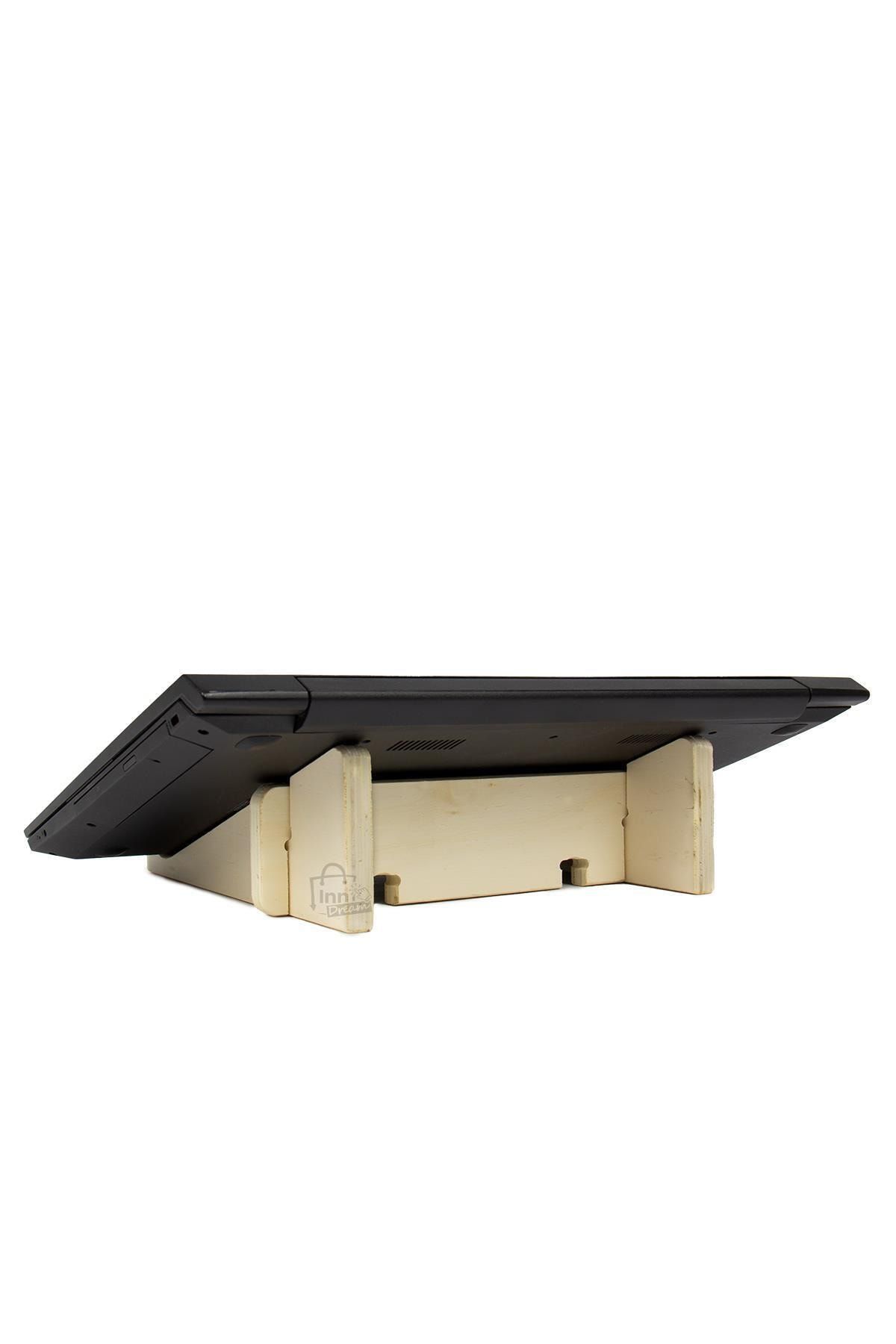 INNDREAM Ahşap Bilgisayar Standı Telefon Tablet Laptop Standı 3'ü Bir Arada