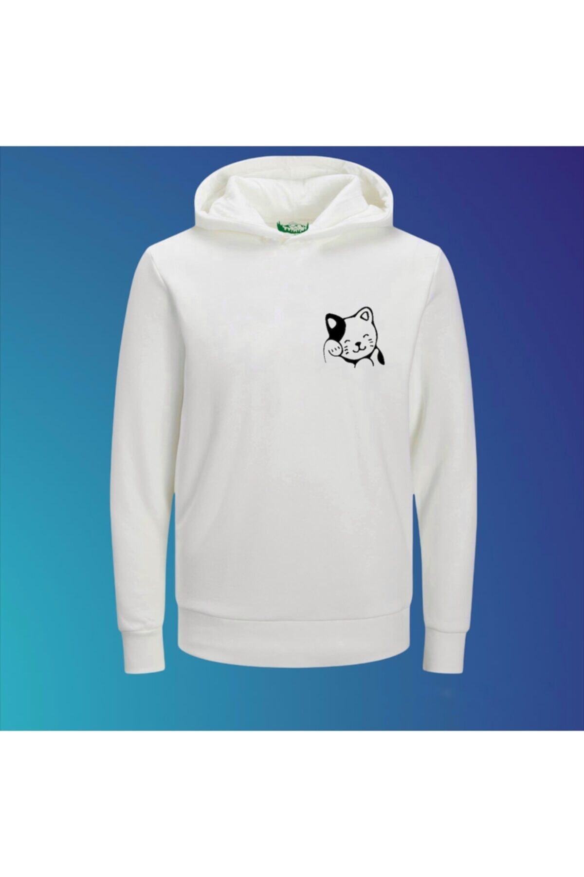 Outrail Beyaz Baskılı Tasarım Sweatshirt
