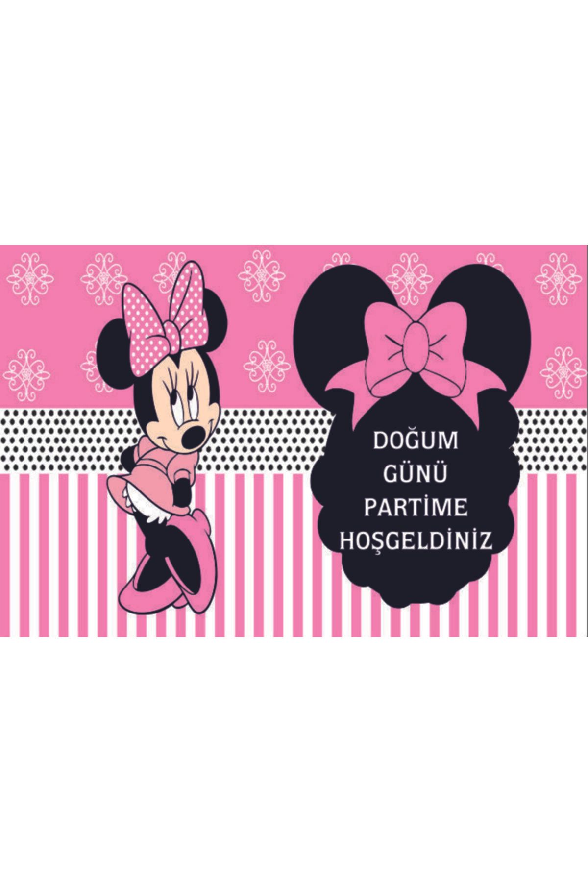 HAS REKLAM Doğum Günü Süsü Minnie Mouse 100*70 Cm Doğum Günü Afişi