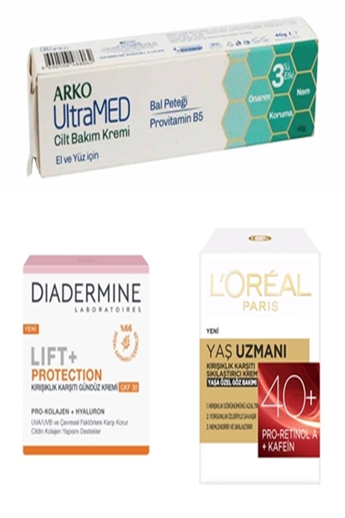Diadermine Lift Cilt Bakım Kremi + 2 Adet Hediye Ürün Nemlendirici Ekonomik Paket
