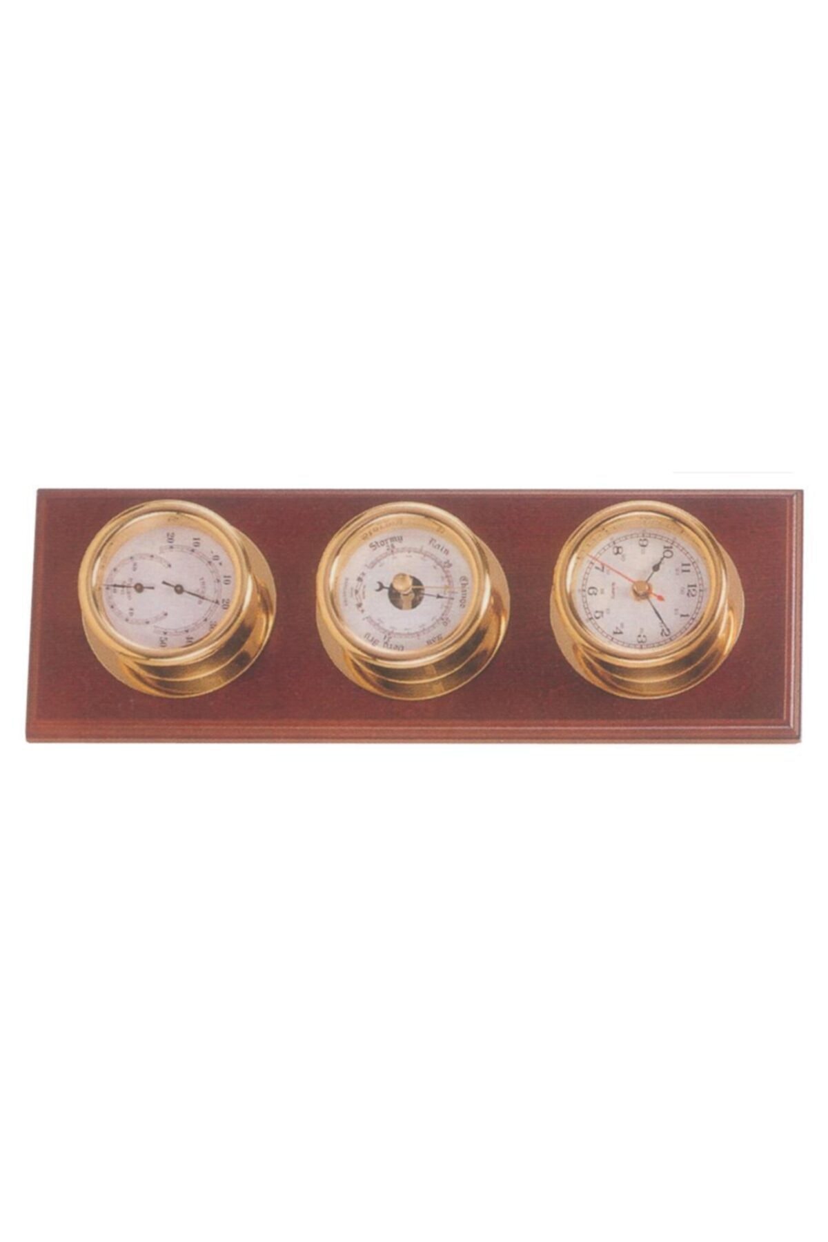 Saray Pirinç Saat - Barometre - Higro/termometre 3lü Set