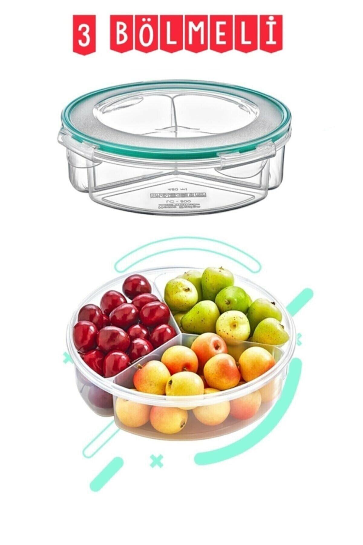 Meleni Home 3 Bölmeli Sızdırmaz Saklama Kabı Fresh Box
