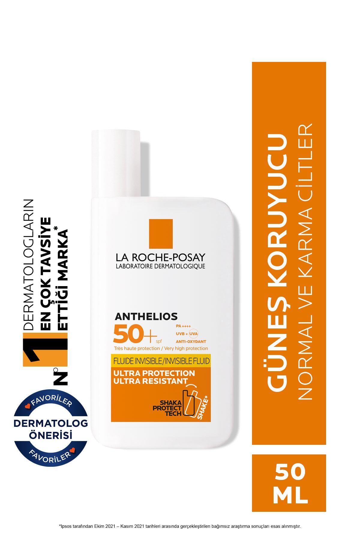 La Roche Posay Anthelios Invisible Fluid Yüz Güneş Kremi Normal/Karma Ciltler SPF50+ Yüksek Koruma 50ml 30162662