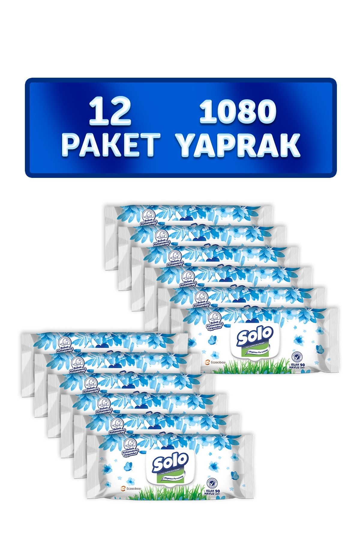 Solo Islak Havlu Okyanus Ferahlığı 12'li Set 1080 Yaprak
