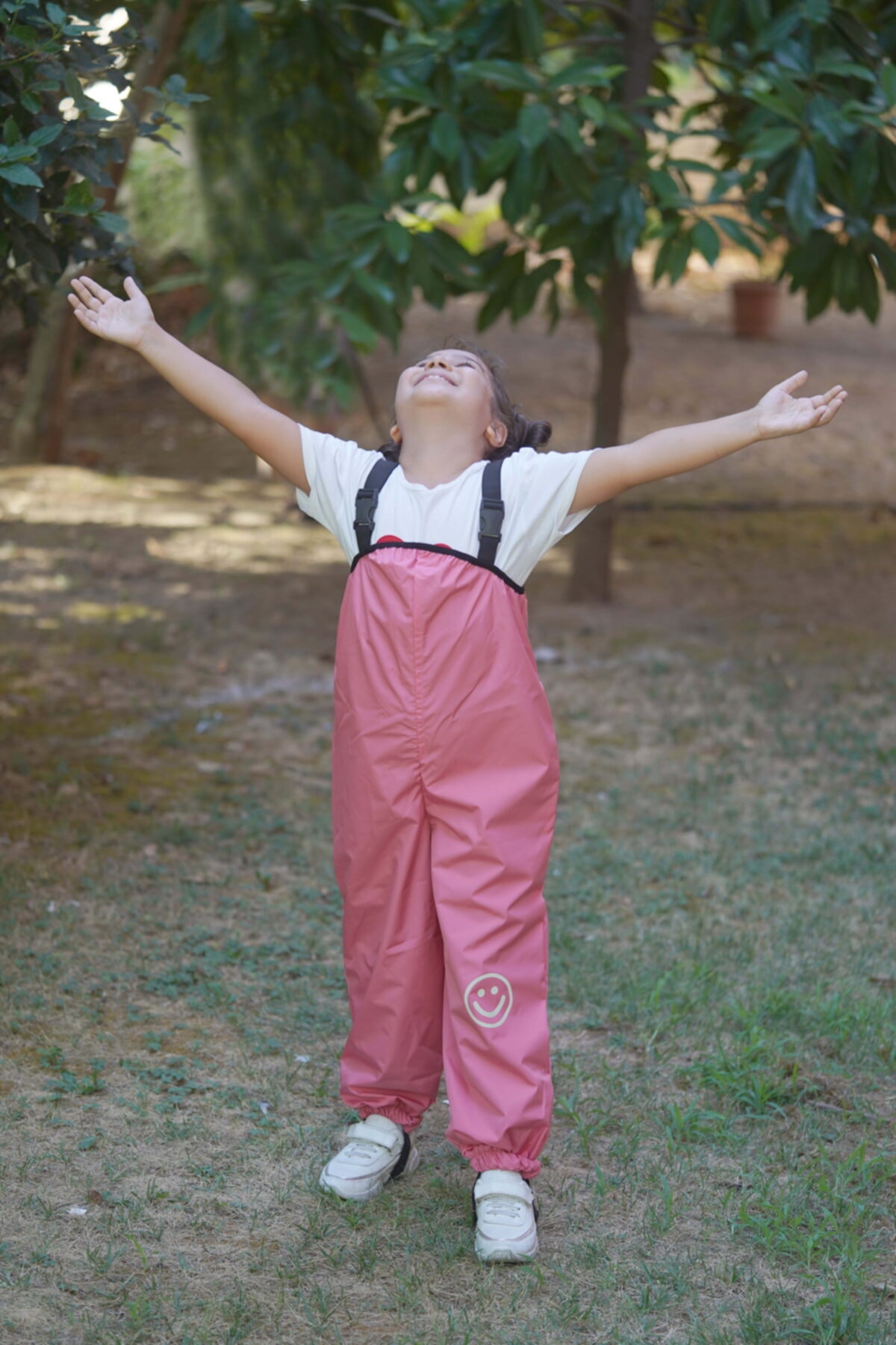 Belkızın Atölyesi Full Su Geçirmez Askılı Pembe Yağmur Tulumu