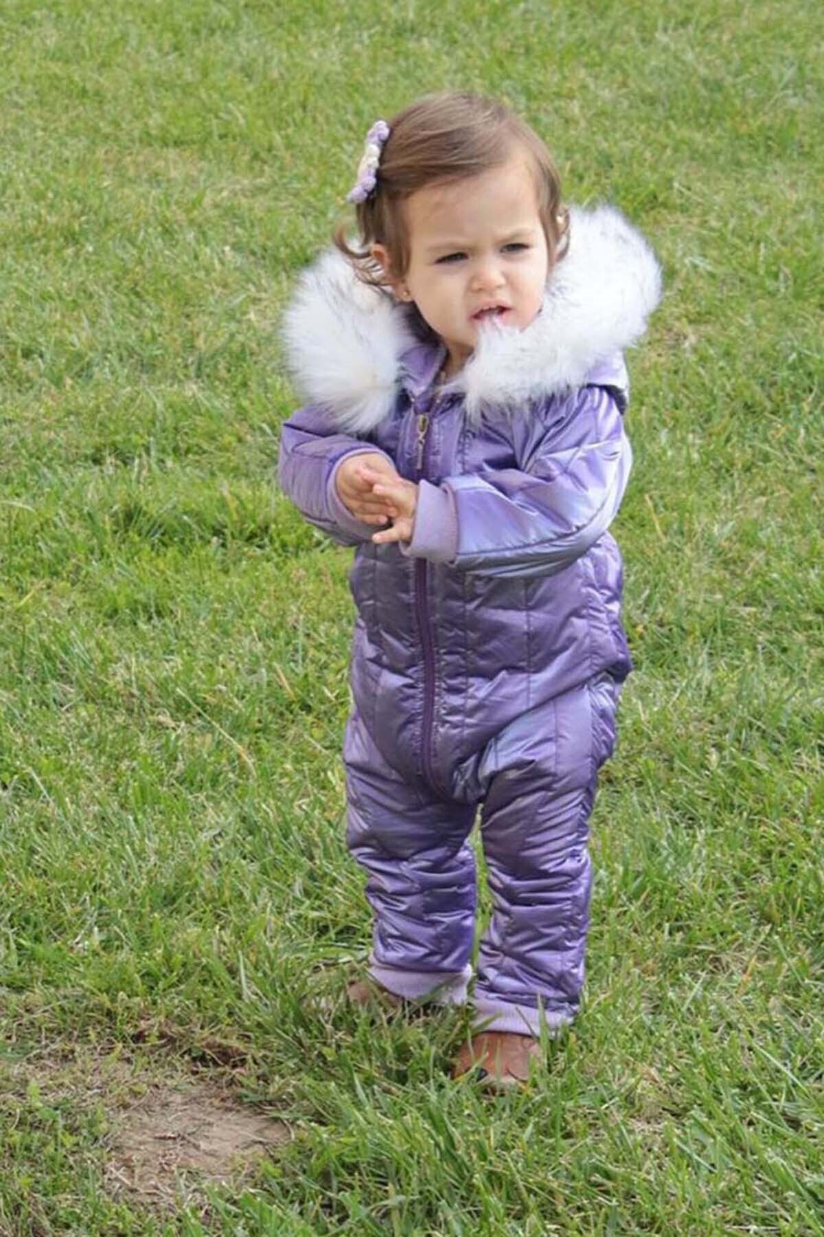 Ares Kids Fashion Lila Astronot Kar Tulumu