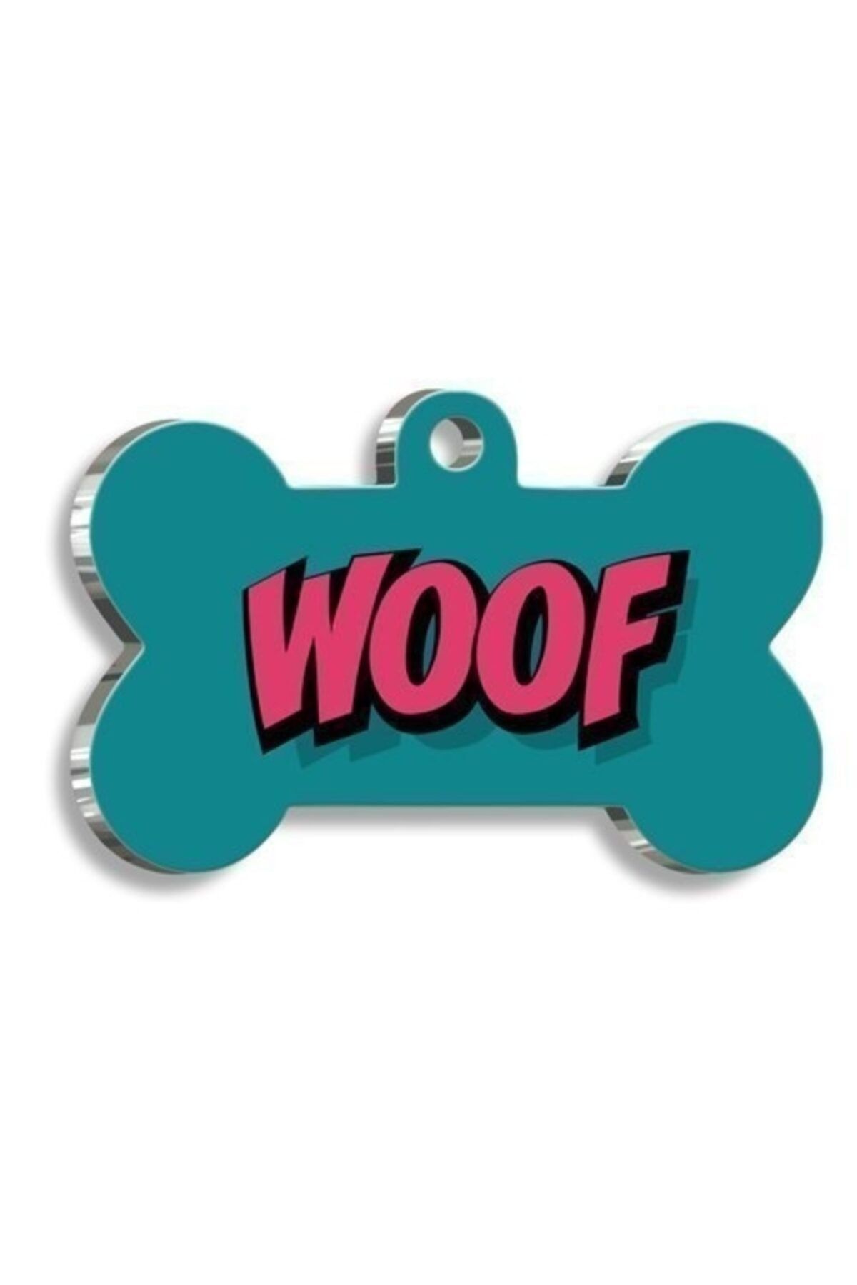 altın pati Woof Kemik Şekilli Köpek Künyesi