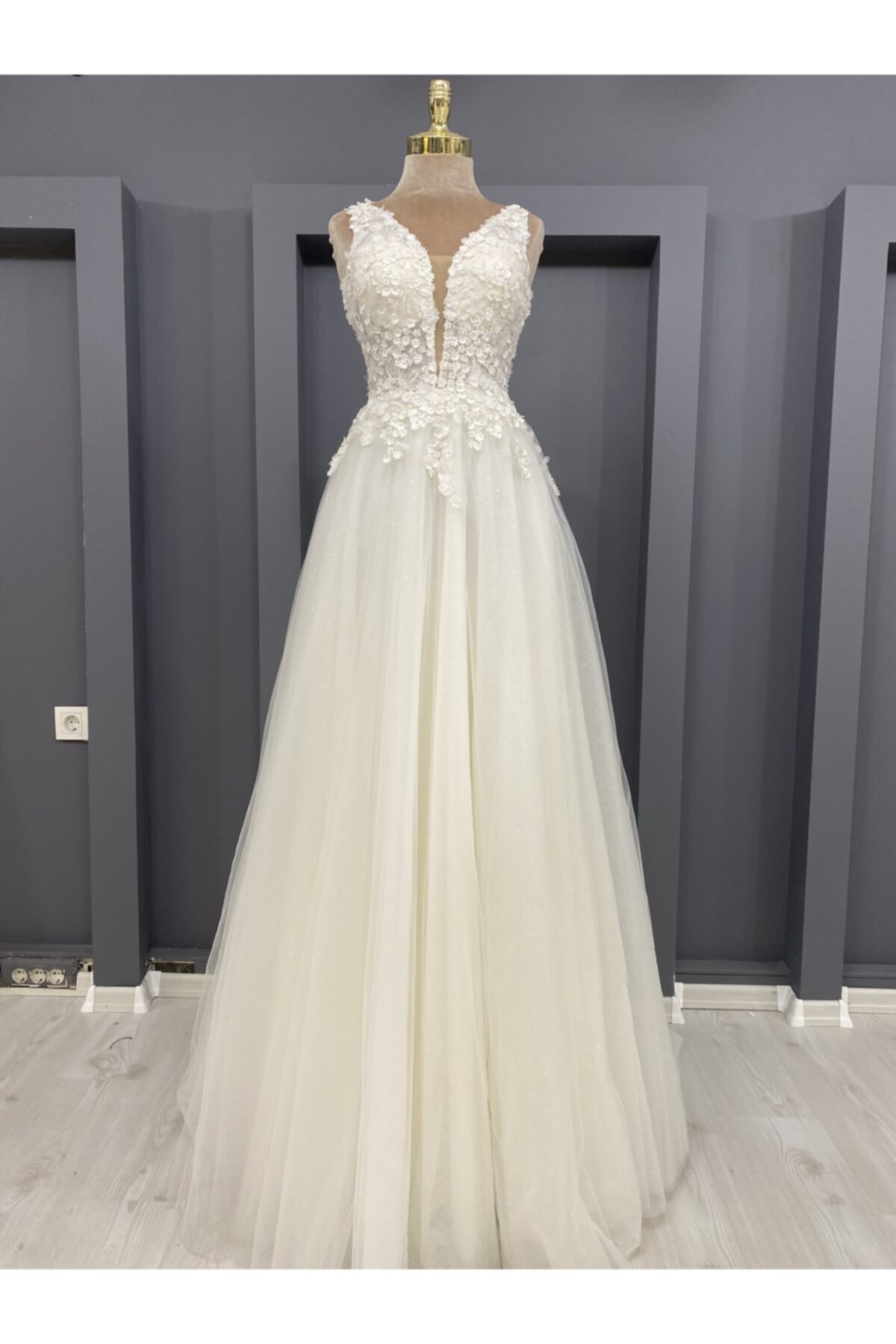 HAN GRUP Beyaz ( Helen ) 3 Boyutlu Transparan Gelinlik