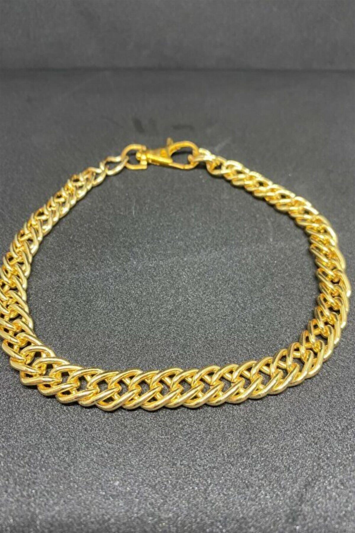 CUCCİOLO Gold Altın Kaplama Örgü Çift Sıra Zincirli Kedi Köpek Kolyesi(XXXL 55-60 CM)