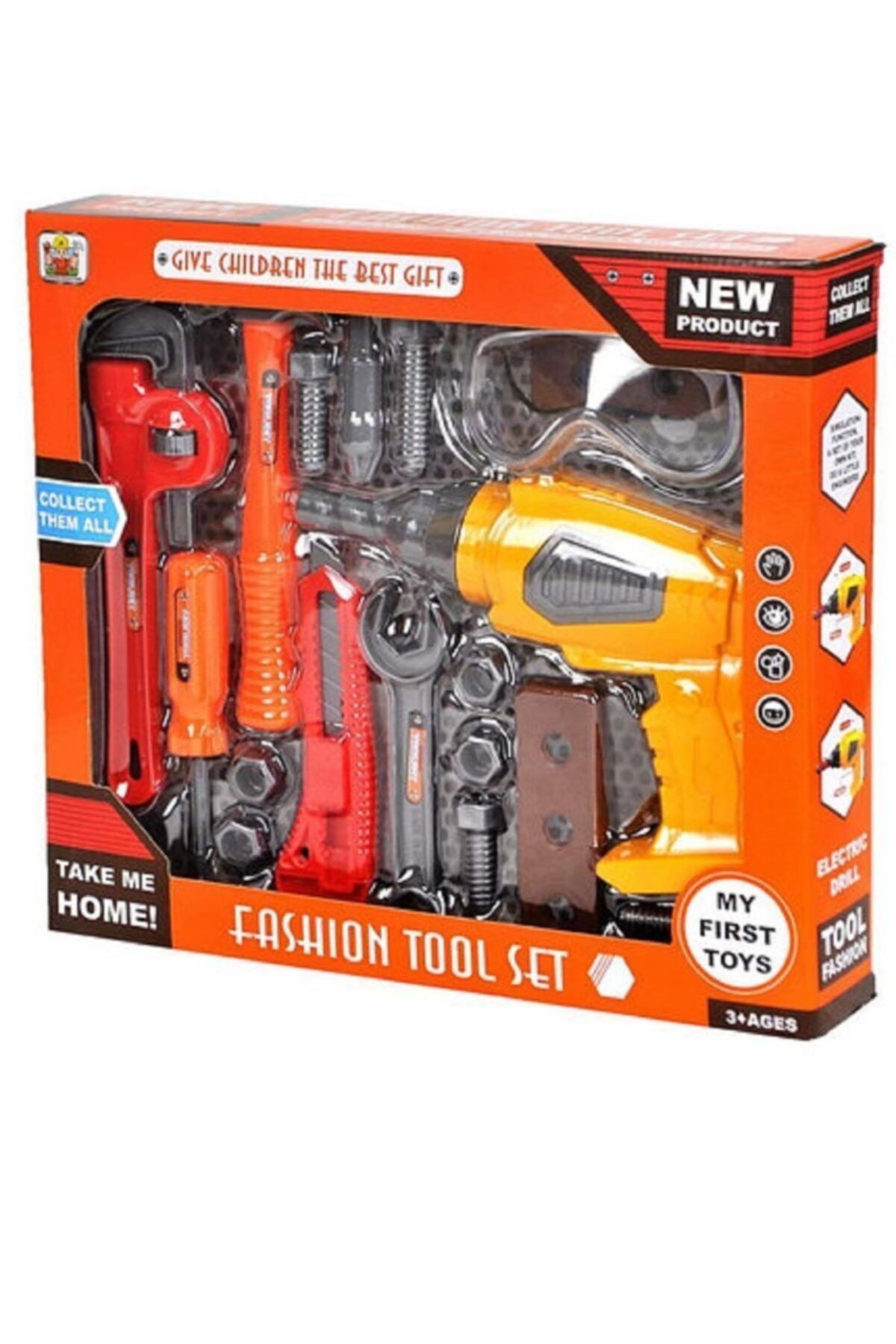Can Ali Toys Oyuncak Pilli Matkaplı Tamir Seti 17 Parça Oyuncak Tamir Seti Scn