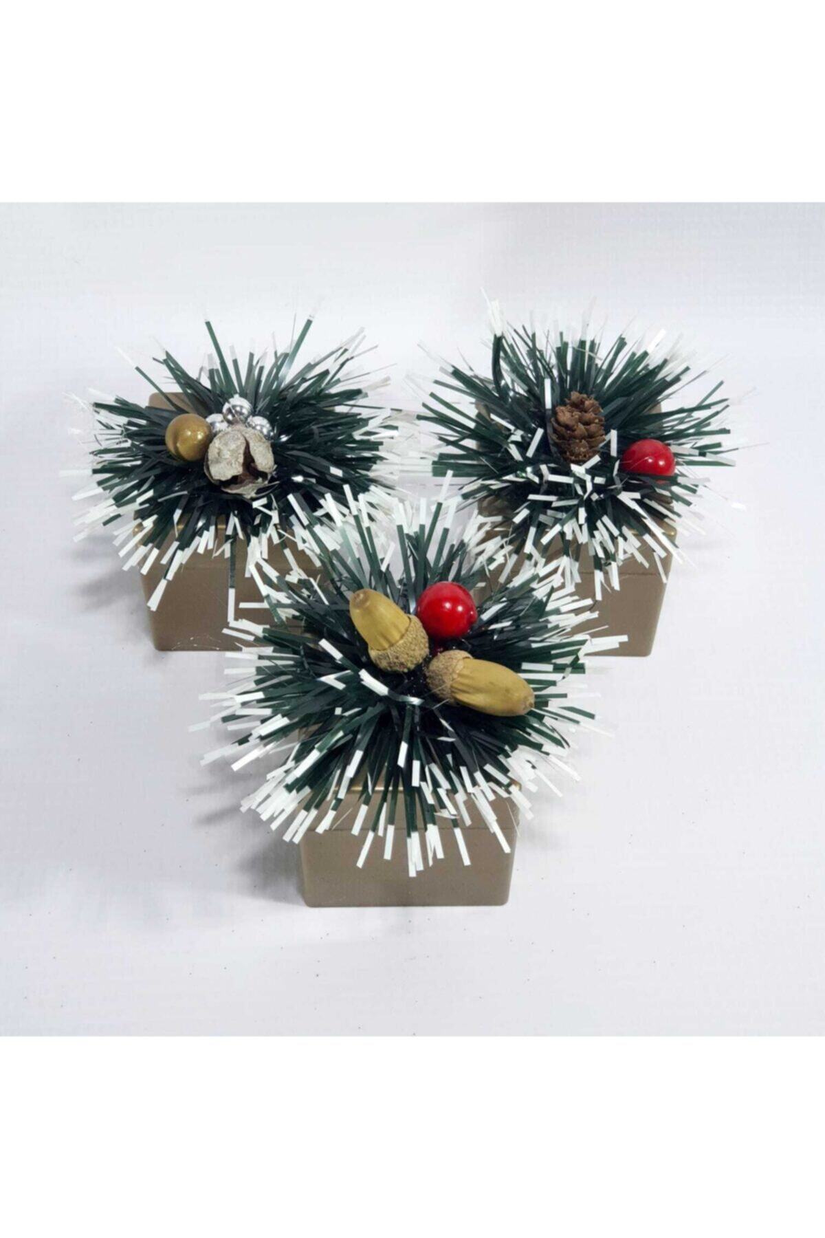 Pumpkin Hediyelik Eşya Yılbaşı Christmas Yeni Yıl New Year Konsept 3lü Mika Kutu Seti Yeni Yıl Konsept 5x5x5cm