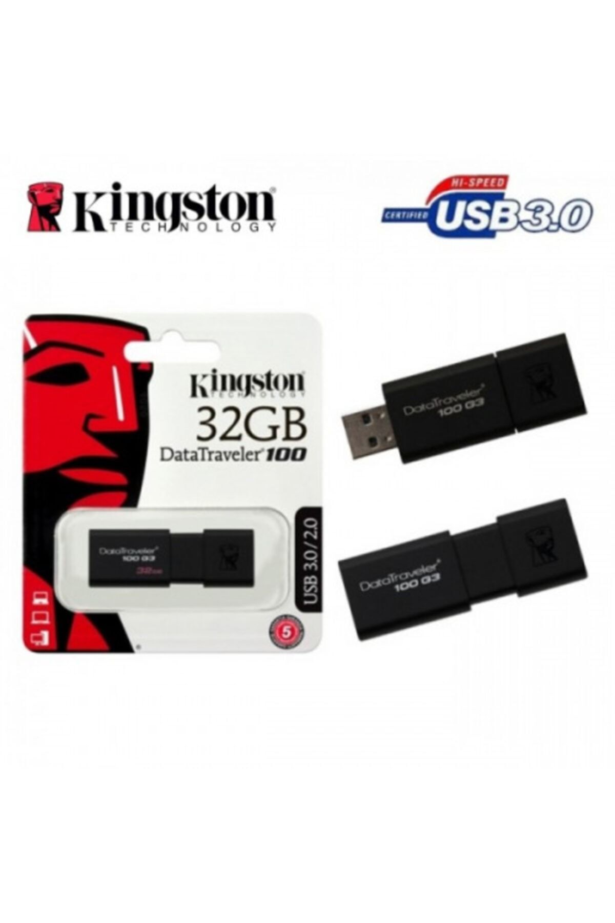 Kingston Kıngston Dt100g332gb 32gb Usb 3.0 Flash Disk