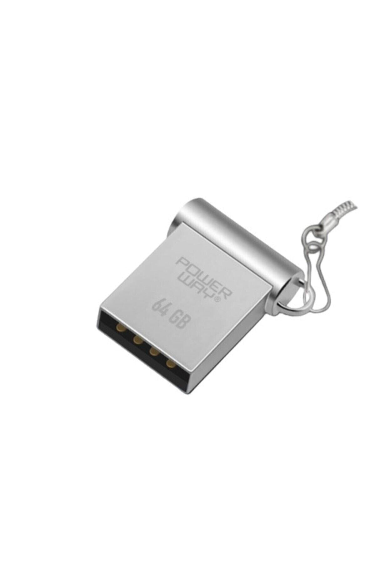 POWERWAY 64 Gb Usb 3.0 Hızlı Aktarım Mini Usb Flash Bellek Metal