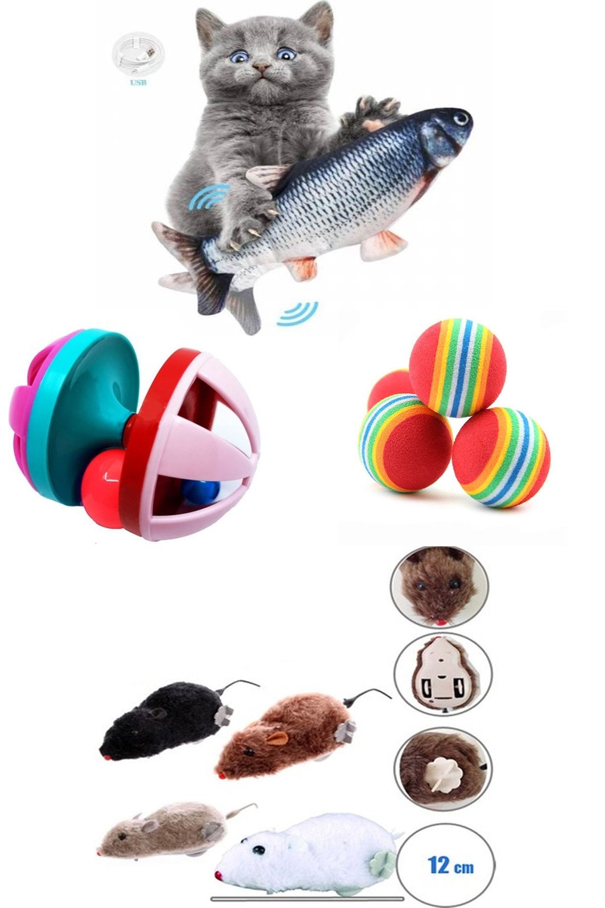 AST GROSS PET Haraketli Balık Kedi Oyuncağı Ve Oyuncakları