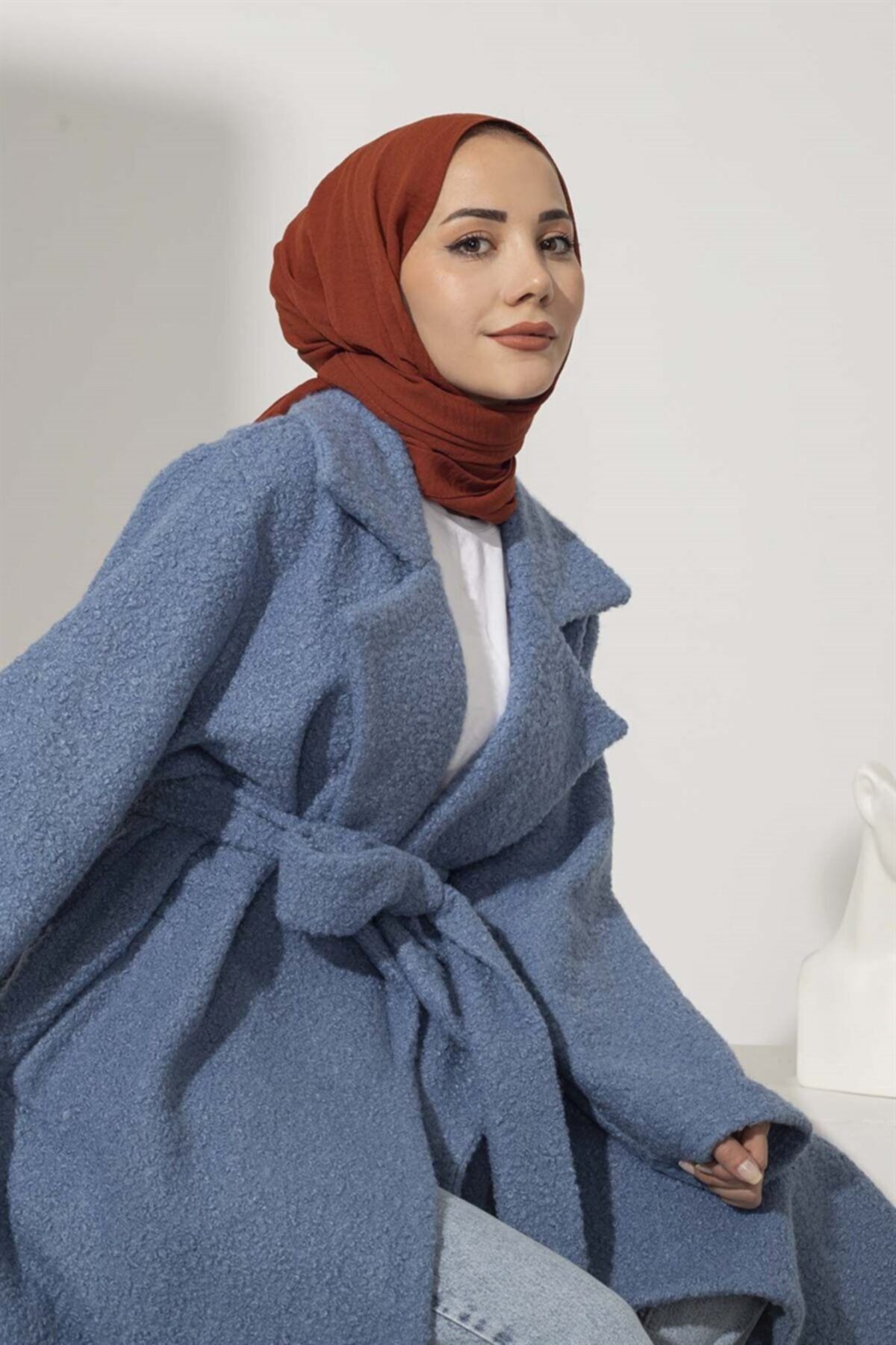 moda ala Yekta Oversize Kaban Mavi