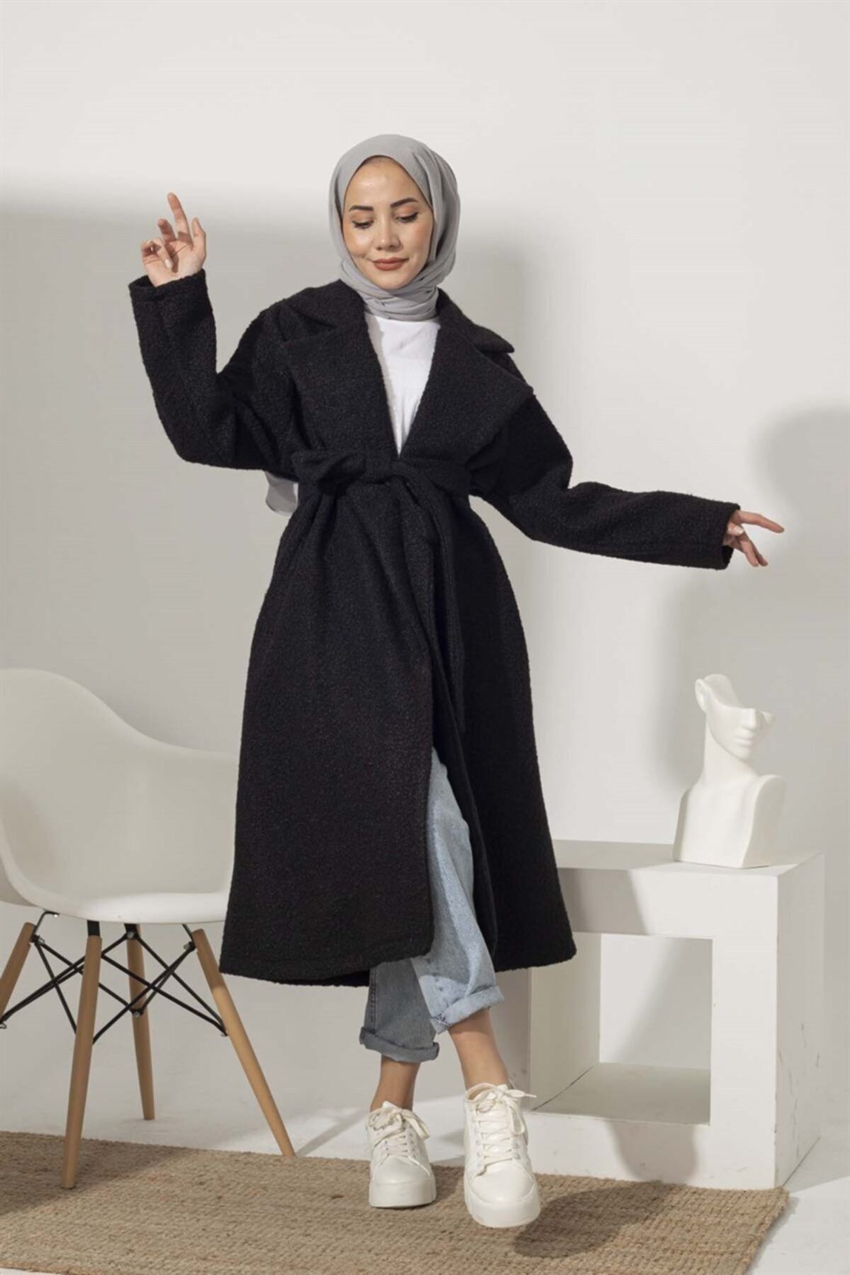 moda ala Yekta Oversize Kaban Siyah