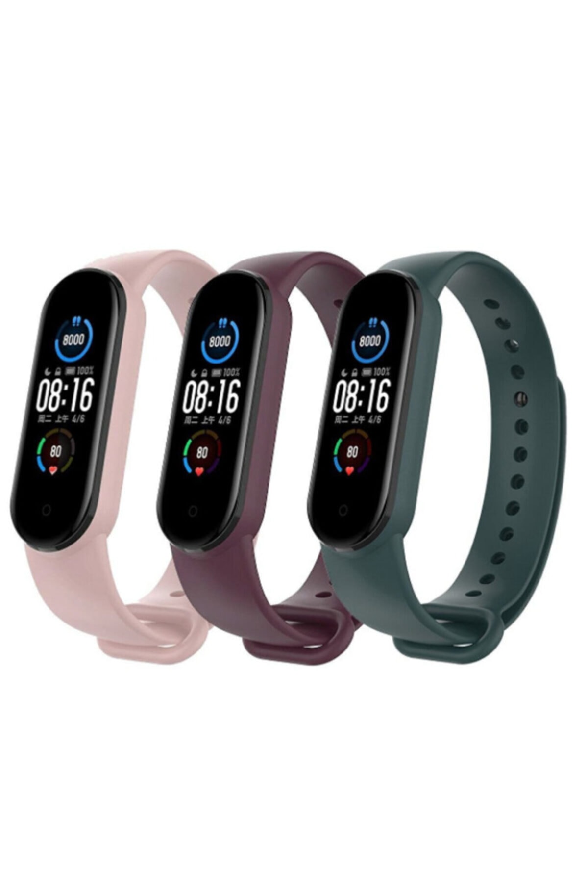 Tiegem Mi Band 5/6 3 Lü Set 3m Kordon Petrolyesilbordolansmanpembesi Sadece Kordondur.