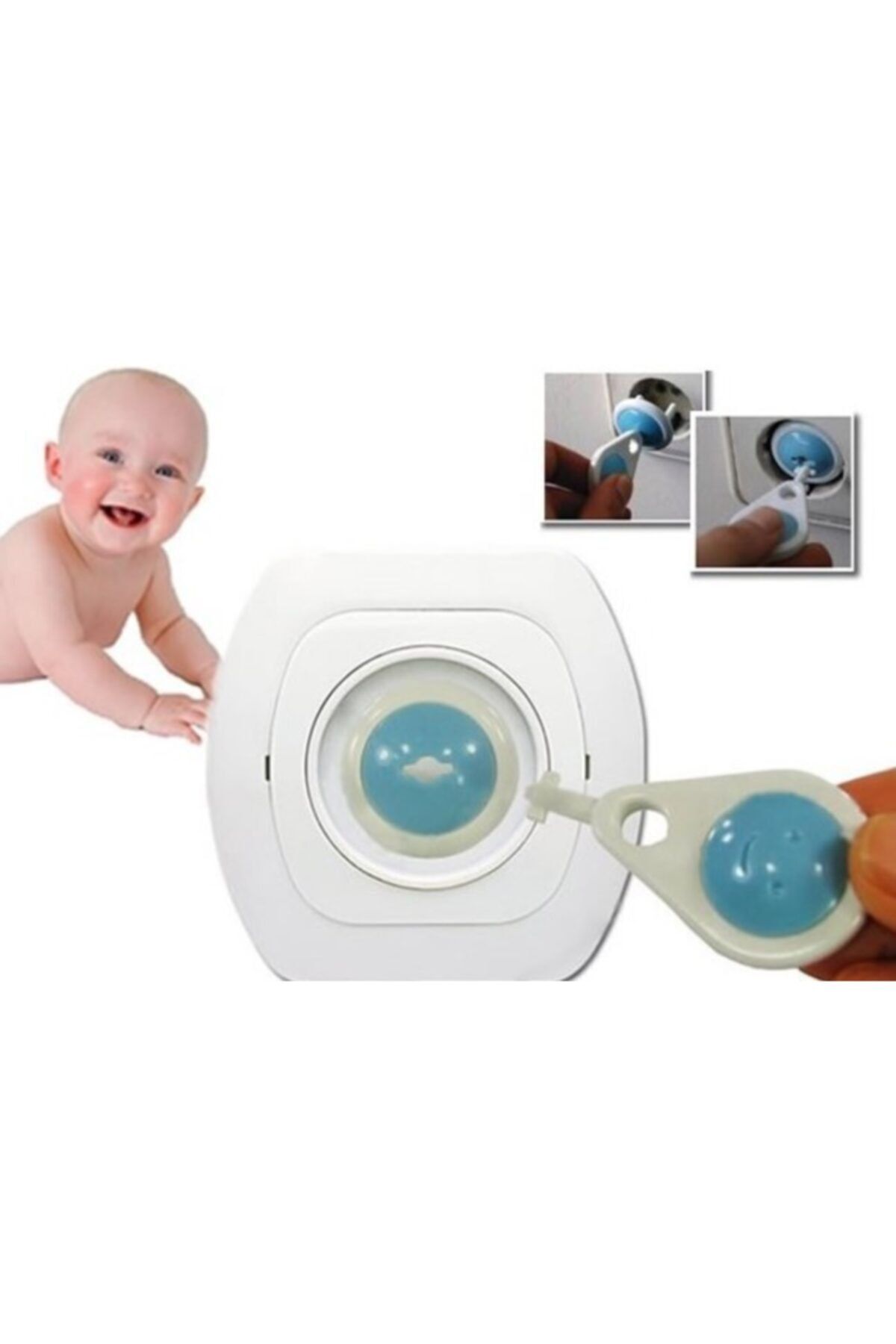 touchhouse Anahtarlı Çocuk Bebek Koruma Priz Kilidi (6 Adet)