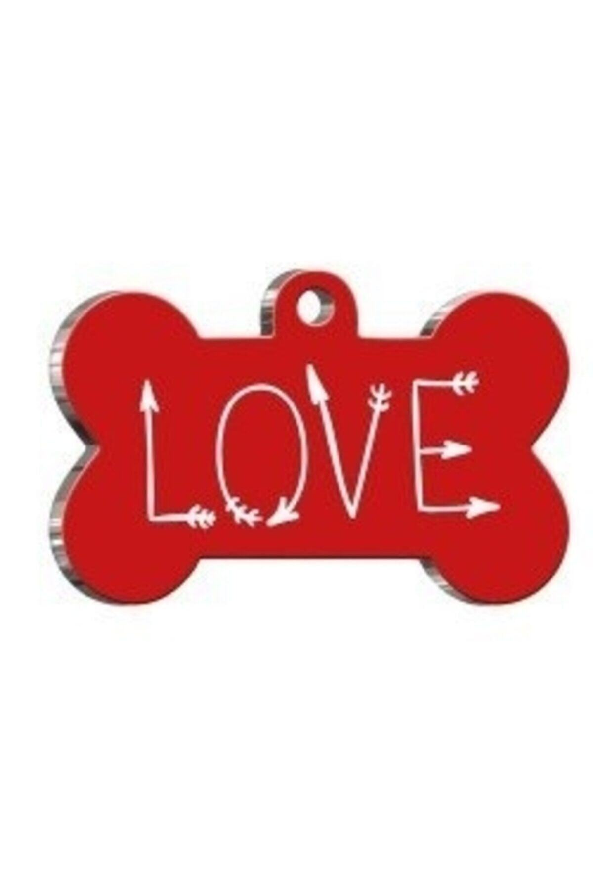 altın pati Love Letter Kırmızı Kedi Köpek Künyesi