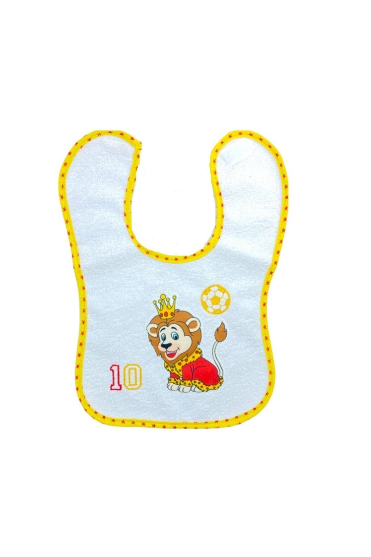 BABY TONE Sarı Kırmızı Aslan Nakışlı Su Geçirmez Önlük