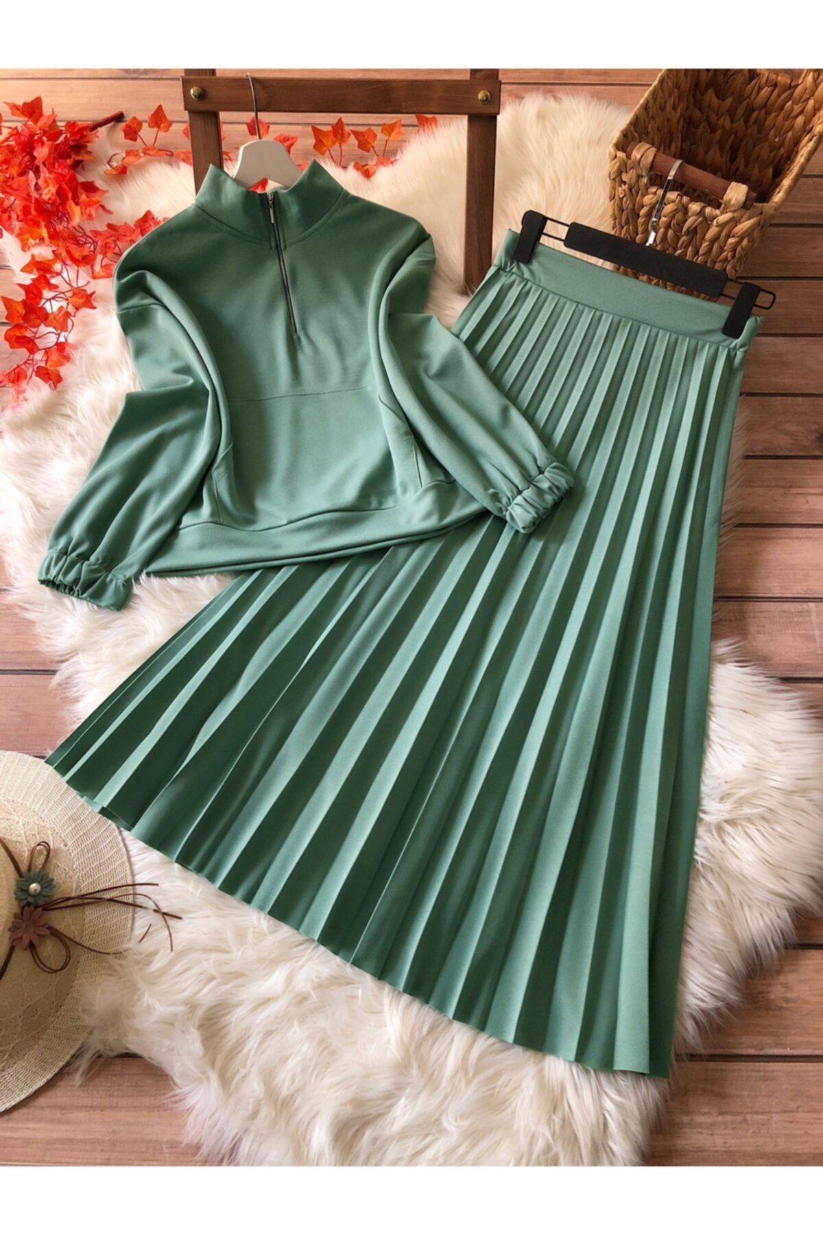 KT Moda Pilise Etekli Tunik Takım