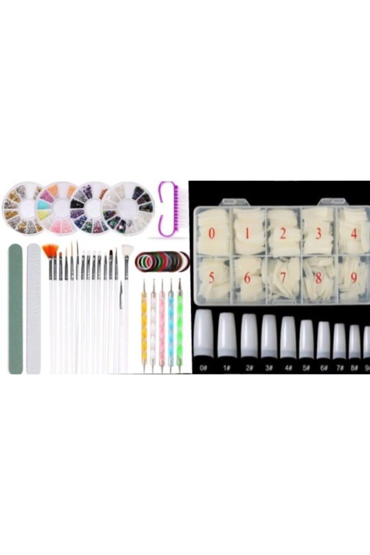 Ocean Larin Tırnak Süsleme Desen Verme Seti Ve 500 Adet Takma Tırnak Tips Set