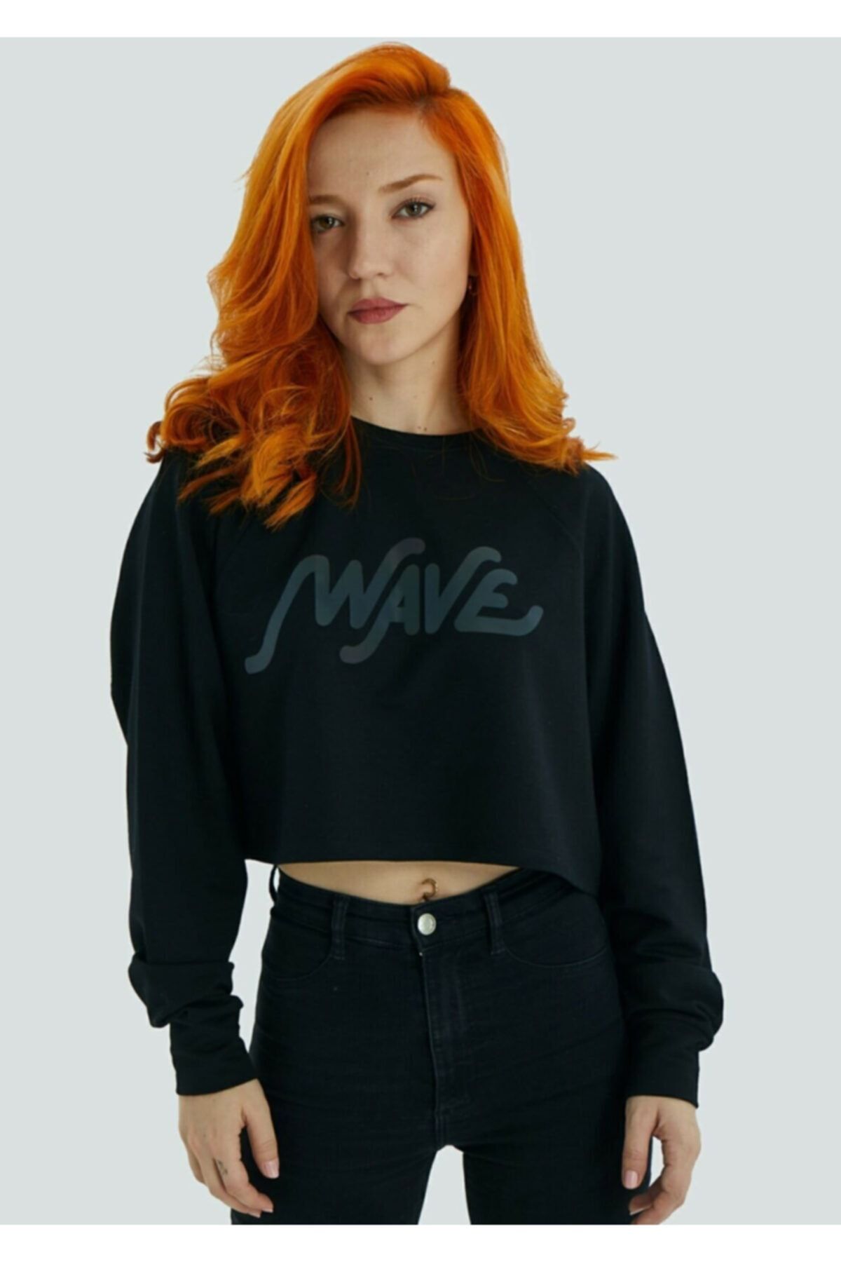 Leo Istanbul Wave Hologram Cropped Sweatshirt