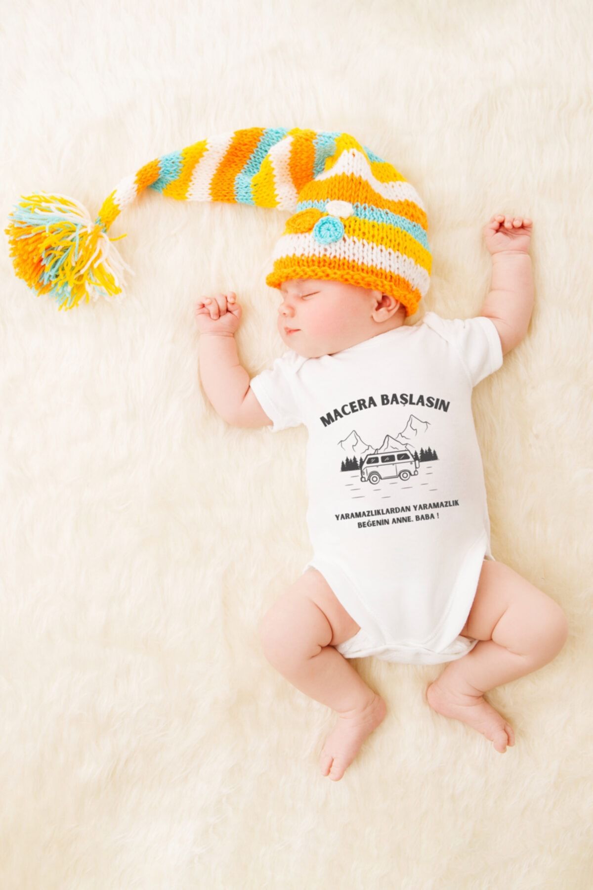 TILSIM STORE Unisex Bebek Macera Başlasın Baskılı Body Zıbın