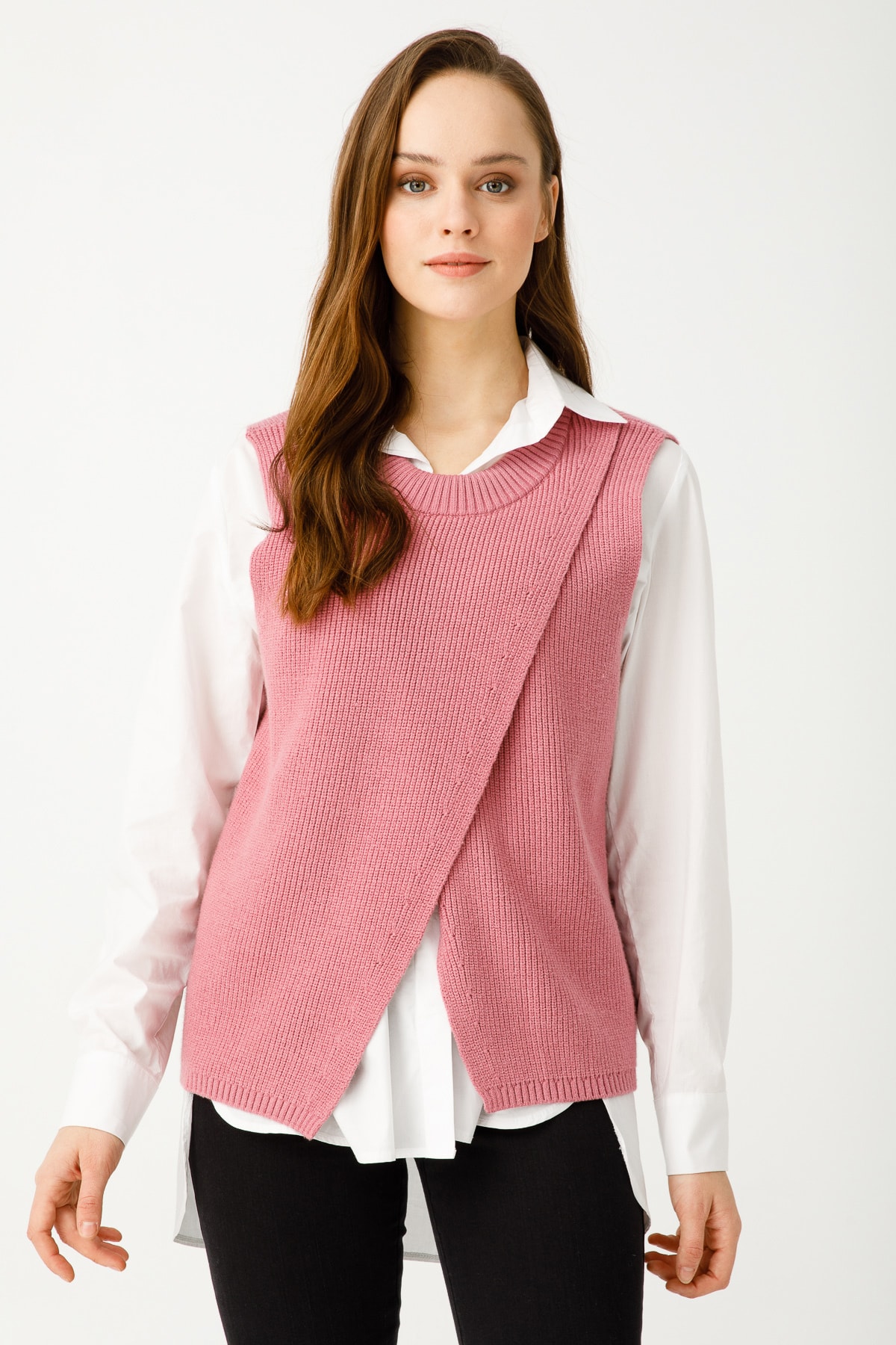 ON Asimetrik Kesimli Süveter