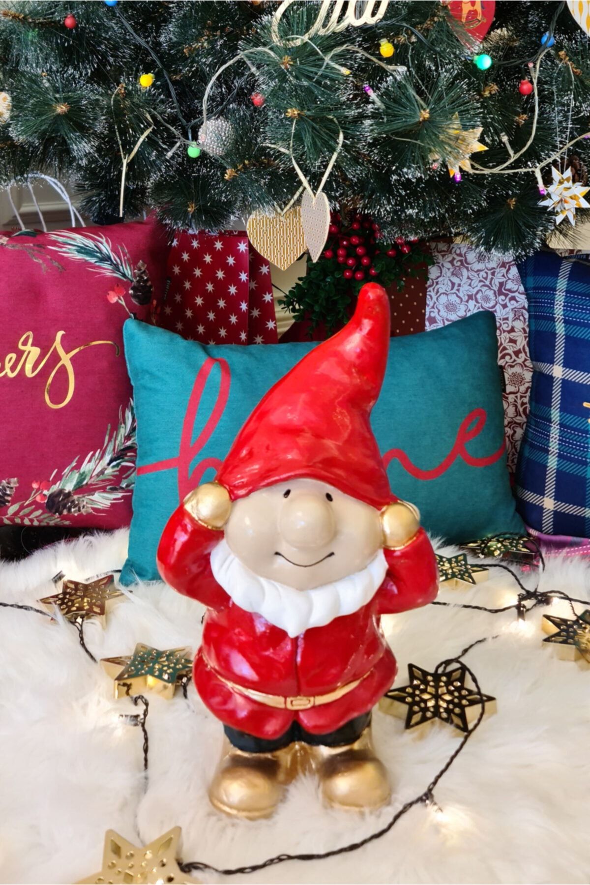 Ella's Design Studio Duymadım Cüce Heykeli, Noel Baba Cüce Duymadım, Yılbaşı Cücesi, Yeni Yıl Hediyesi, Dekoratif Biblo