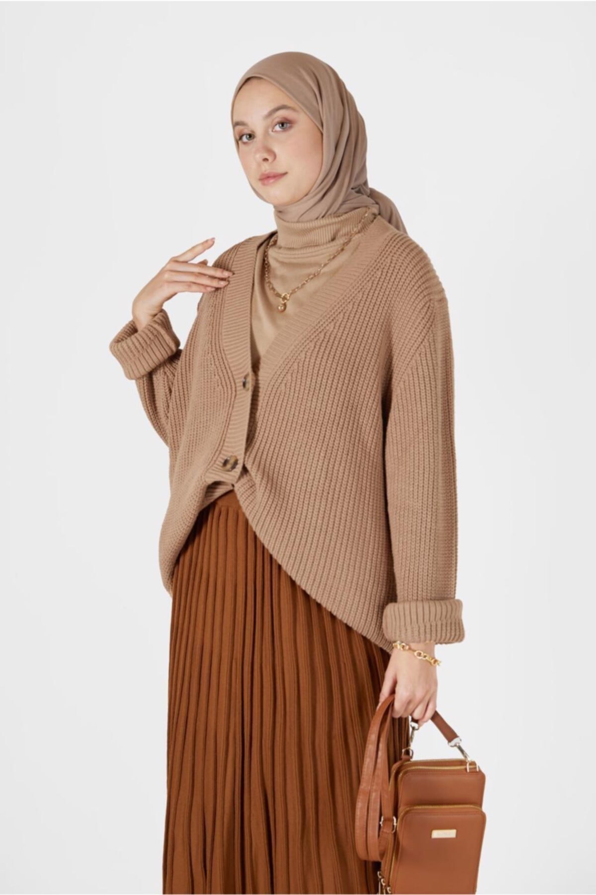 TRENDTESETTÜR Düğme Detaylı Basıc Triko Hırka 9905