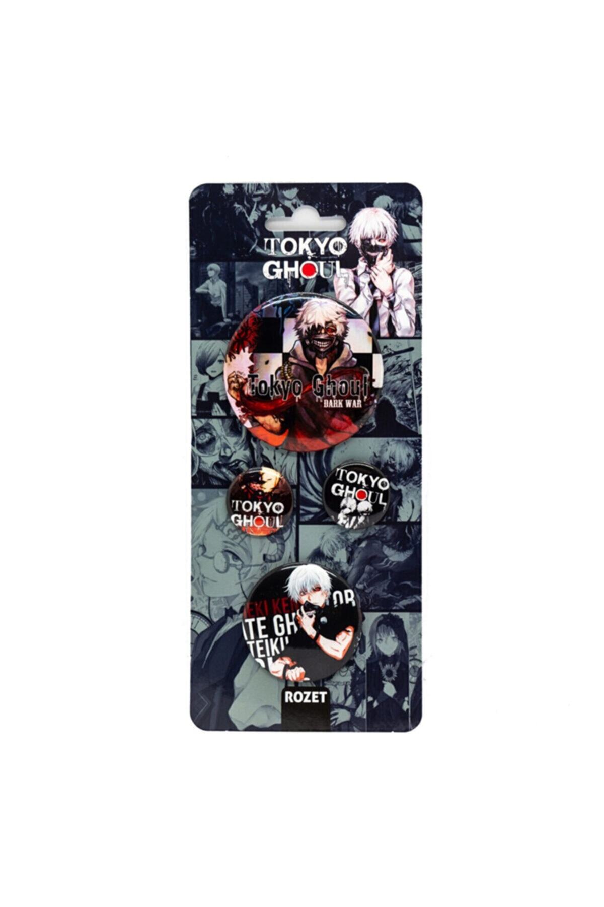 AlpCollection Tokyo Ghoul Anime Iğneli Renkli Metal 4 Adet Rozet Broş