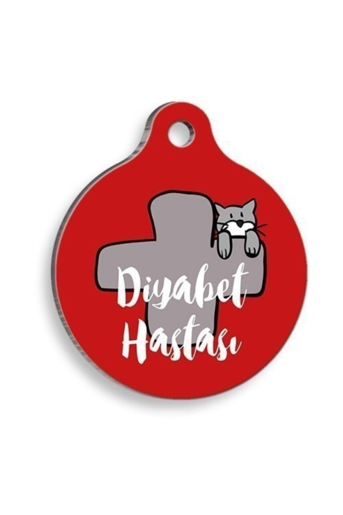 altın pati Engelliler Serisi Diyabetik Kedi Kırmızı Yuvarlak Kedi Ve Köpek Künyesi